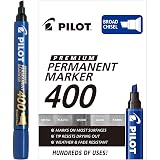 PILOT Premium 400 Permanent Markers, Broad Chisel Tip, Blue Ink, 12-Pack – view 1