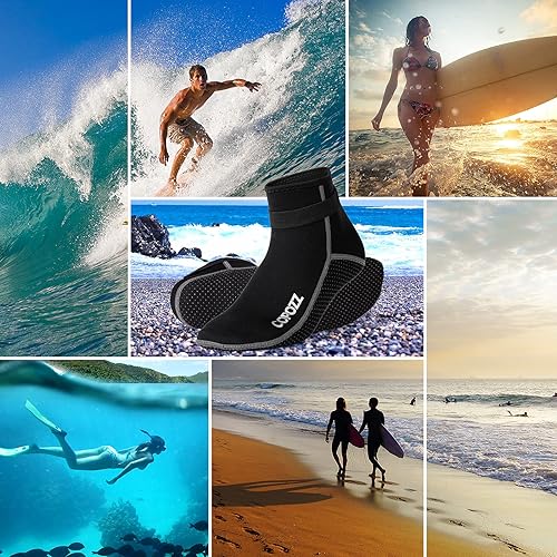 Miniatura 5 de COPOZZ Calcetines de buceo de neopreno de 0.118 pulgadas (0.118 in), antideslizantes para esnórquel natación, jóvenes, hombres y mujeres