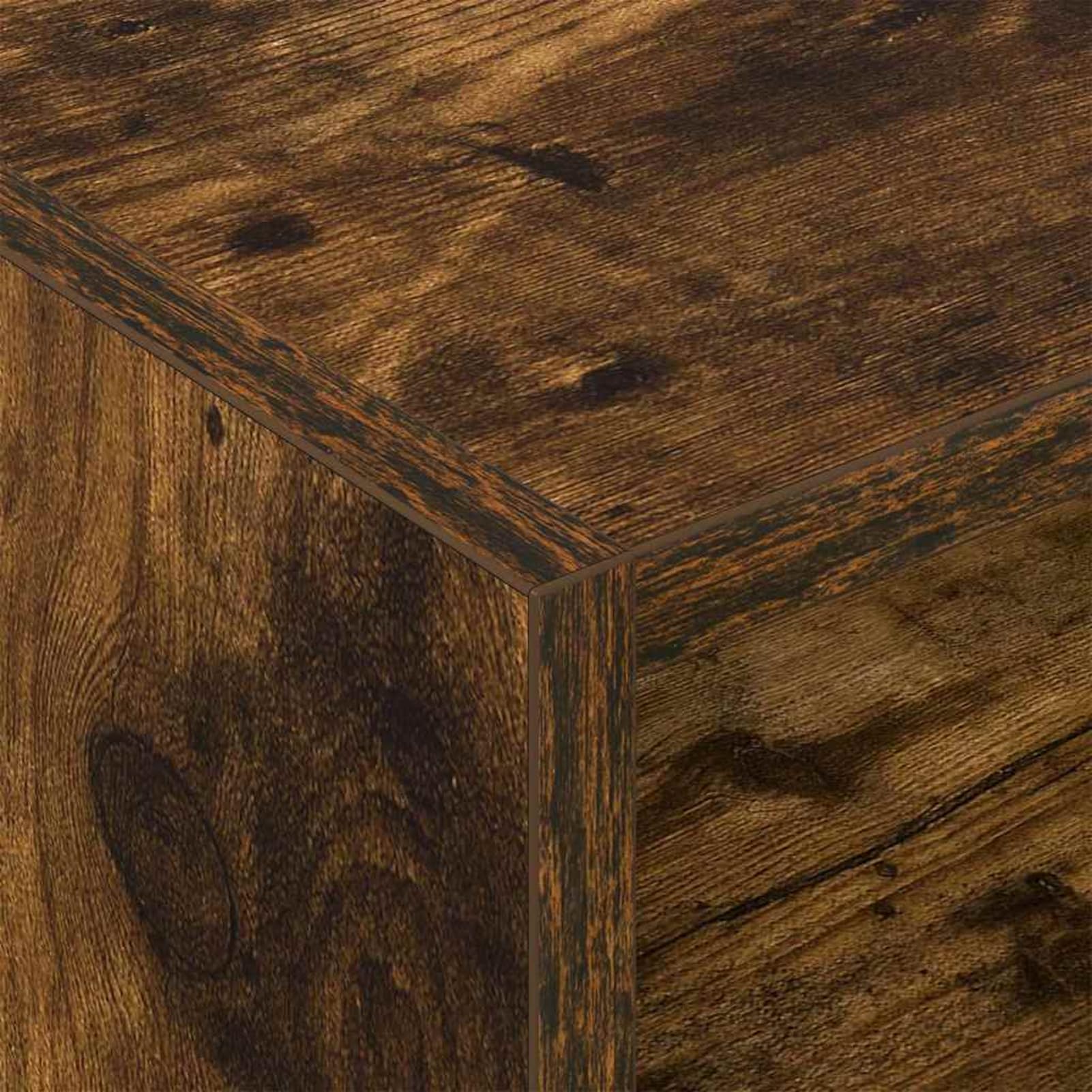 Armadietto per vinili, 6 ripiani, in rovere affumicato, 78,5 x 35 x 45 cm, stabile scaffale per LP e riviste