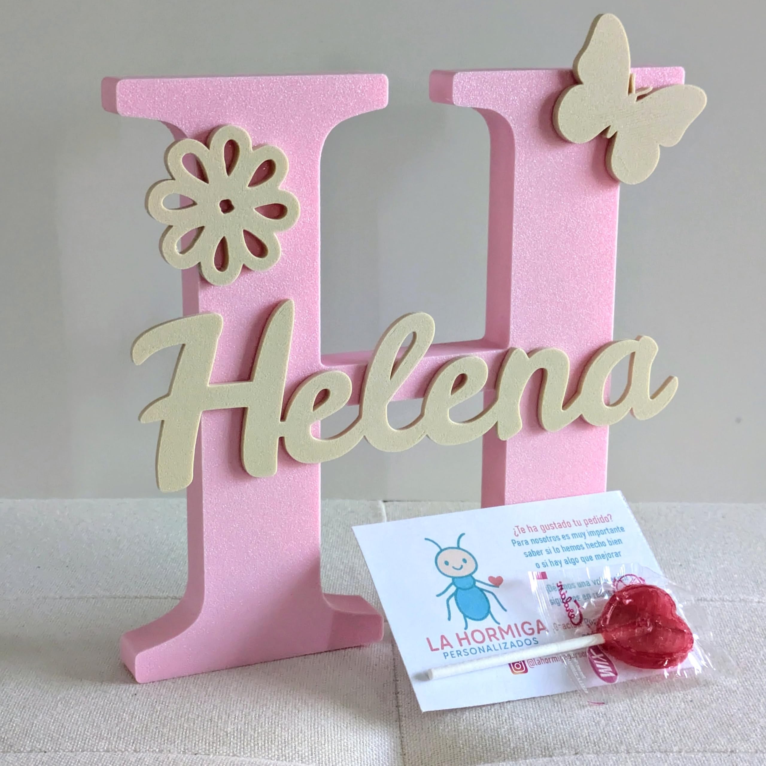 Genérico Letra Decorativa Personalizada con Siluetas | Decoración Habitación Infantil y Bebé | Regalo Original Bautizo, Nacimiento y Comunión | Múltiples Diseños y Tamaños