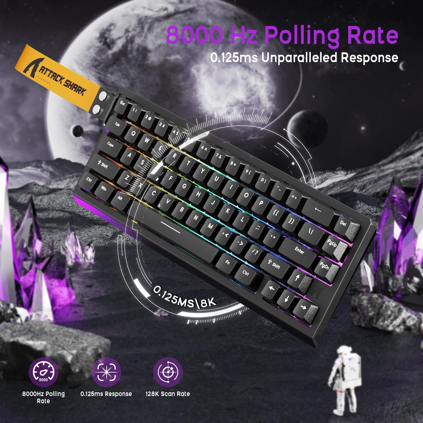 ATTACK SHARK X68 HE Przewodowa Klawiatura Magnetyczna z X3