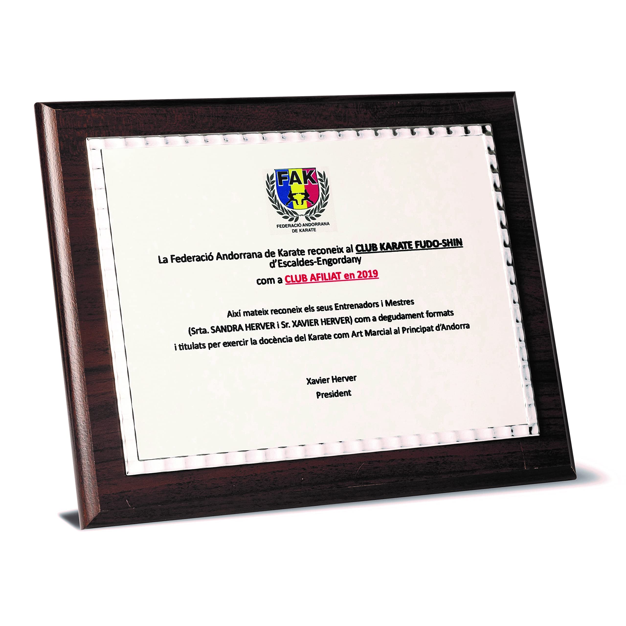 Placa Conmemorativa con FOTO a Color y GRABADO PERSONALIZADO para Regalo, Homenaje, Boda, Aniversario, Jubilación. "Borde Labrado"