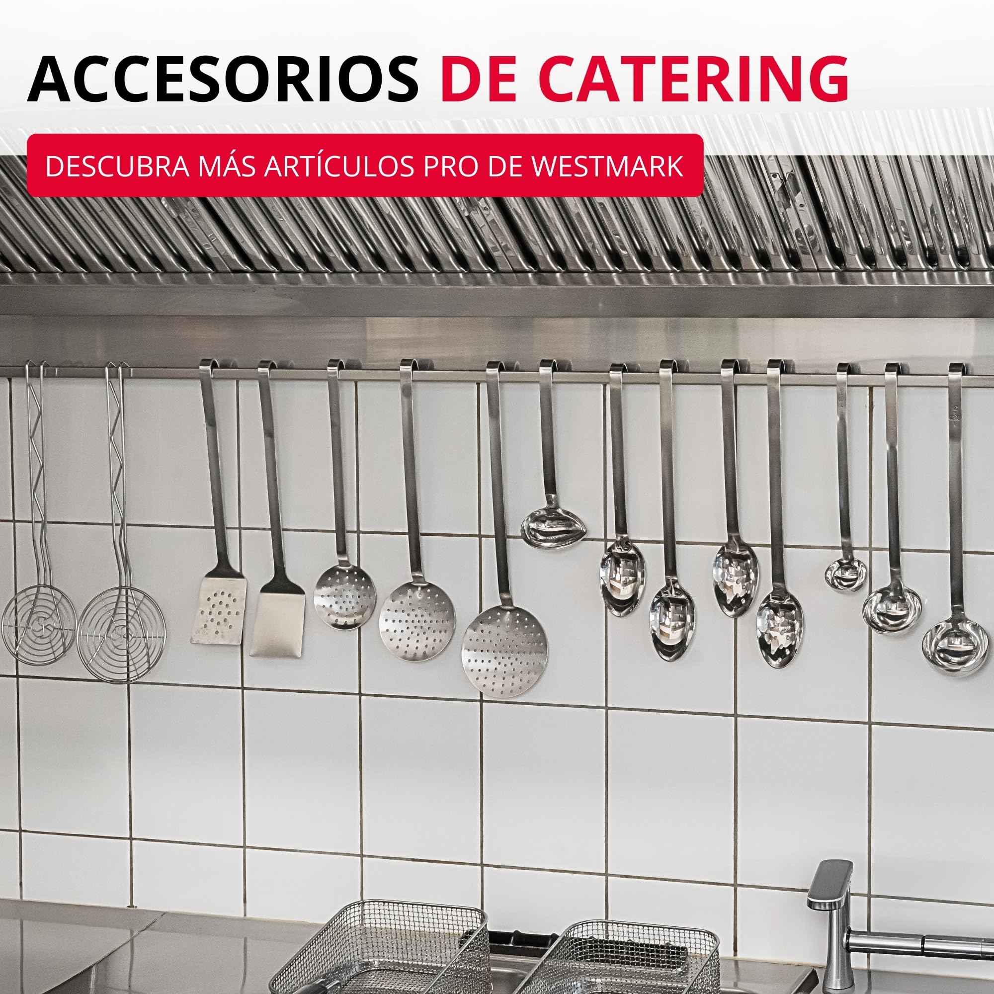 Westmark Meat Fork Pro, Tenedor para trinchar de acero inoxidable con púas largas y ganchos para colgar, óptimo para asar, asar y cocinas profesionales, Plata, 38 cm