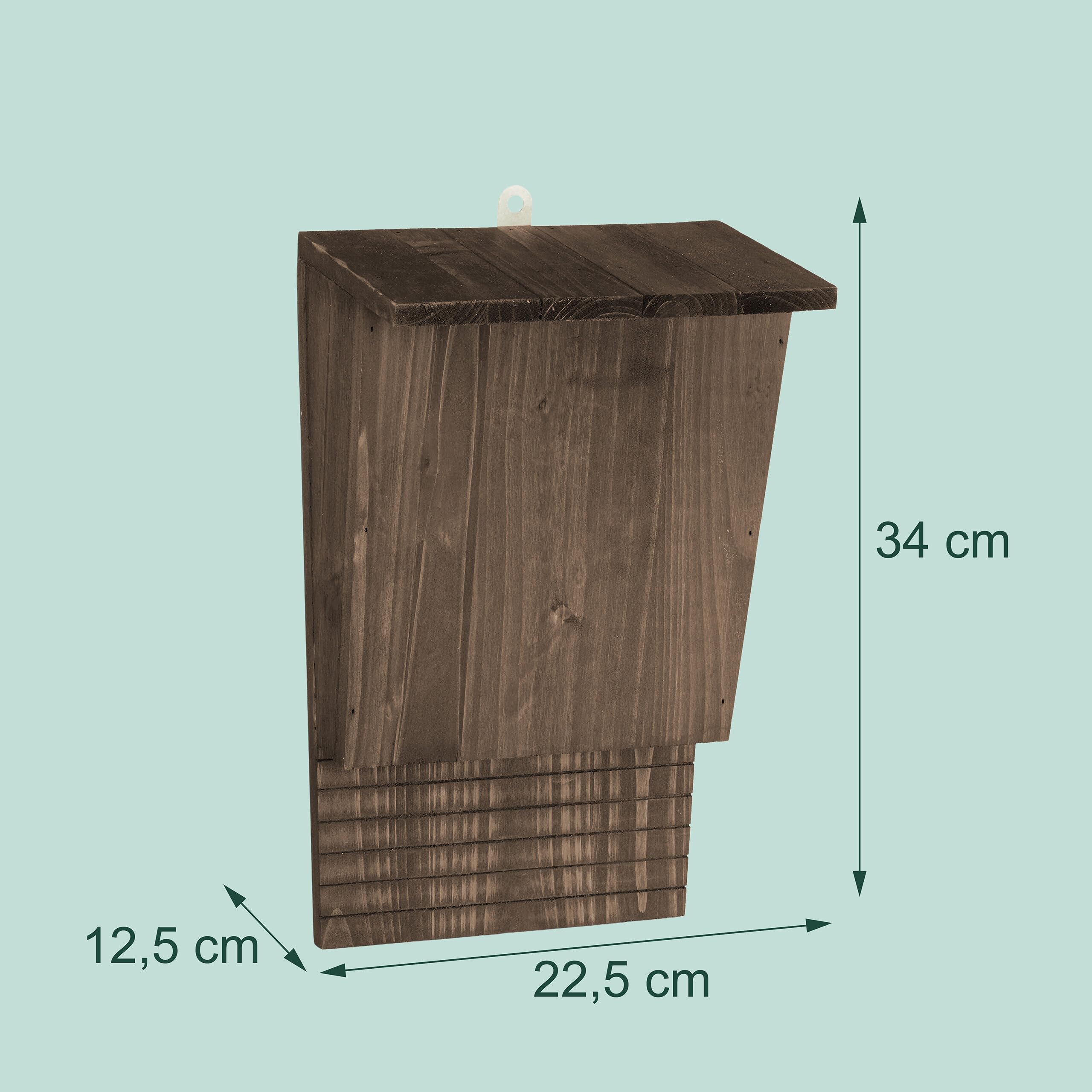 Relaxdays Casette per Pipistrelli Set 2 Poggioli in Legno Marrone 34x22.5x12.5 cm