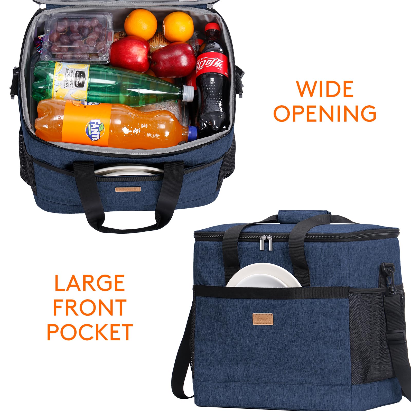 Lifewit Borsa Termica Porta Pranzo Borsa Frigo Isoterma per Alimenti Mantenere Caldo o Freddo per PIC-nic/All'aperto/Barbecue/Campeggio/Eventi Sportivi