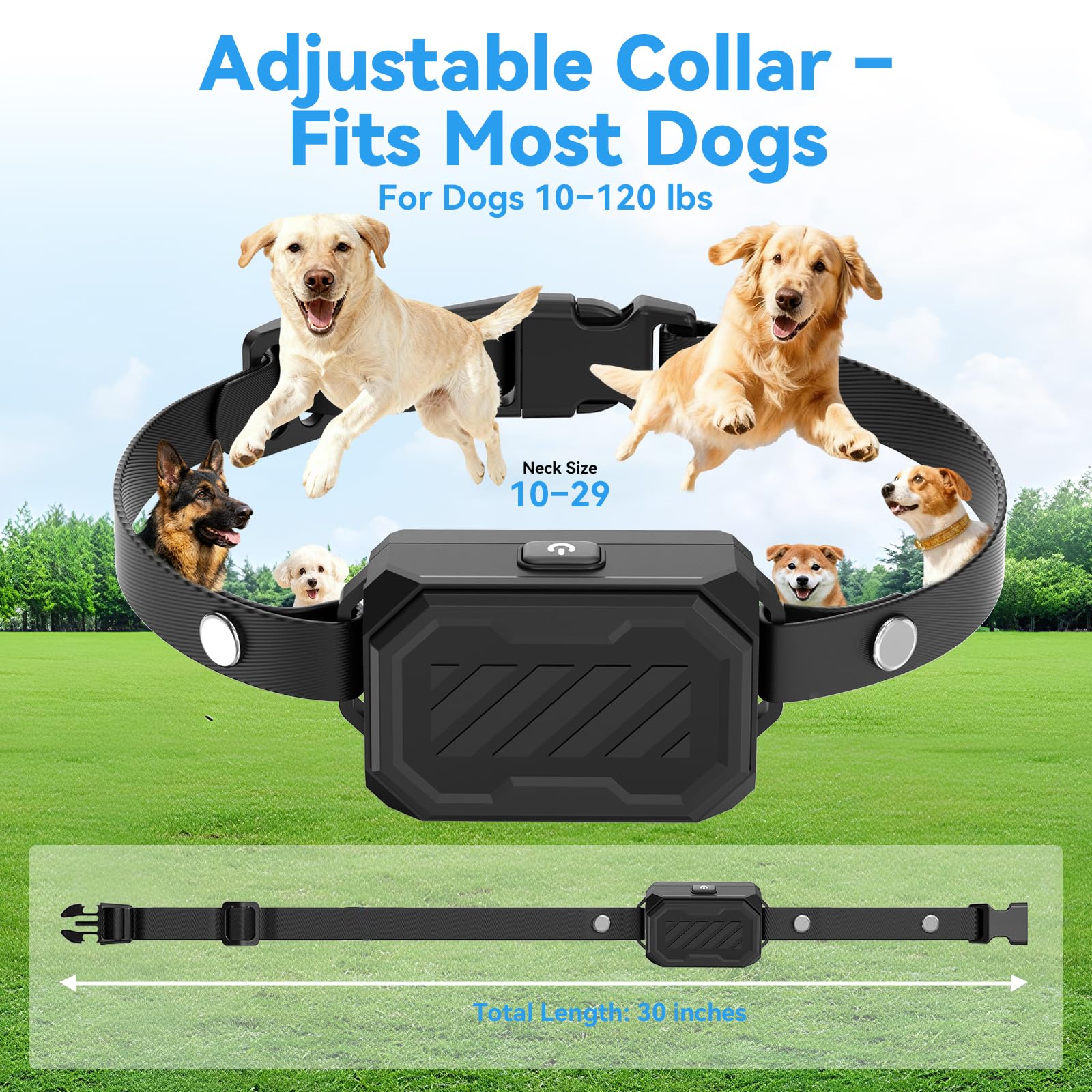 RAINLEOTI Wireless Dog Fence – Precise Signal 3-in-1 Boundary, Training & No-Go Zone System, Up to 1 Acre Circular Coverage, Waterproof Collar, Indoor & Yard Use, Fits 10–120 lb Dogs - image 7