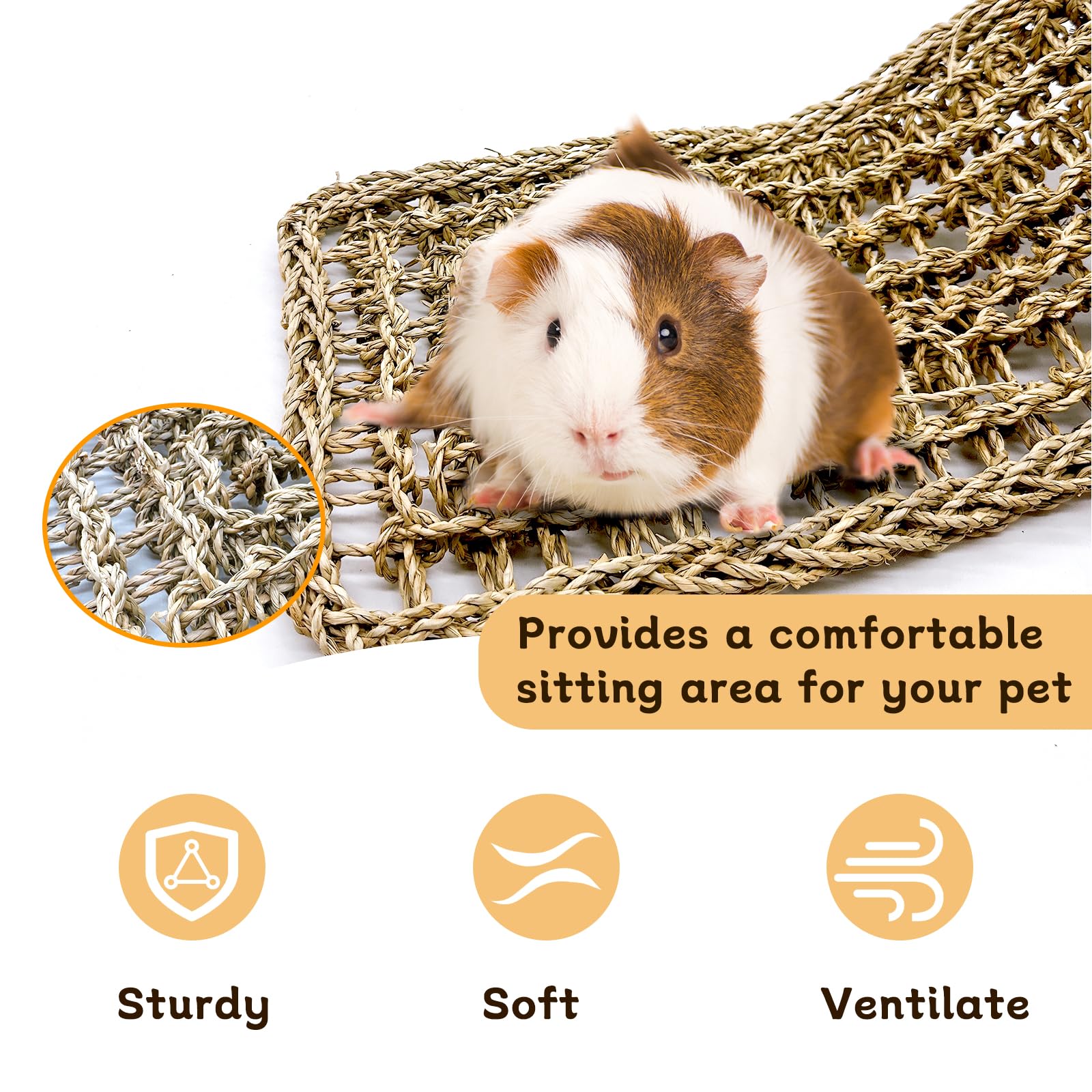 Vogel-Seegrasmatte 100cm - Kletterseil & Schaukel Für Vögel & Kleintiere Zum Klettern & Spielen