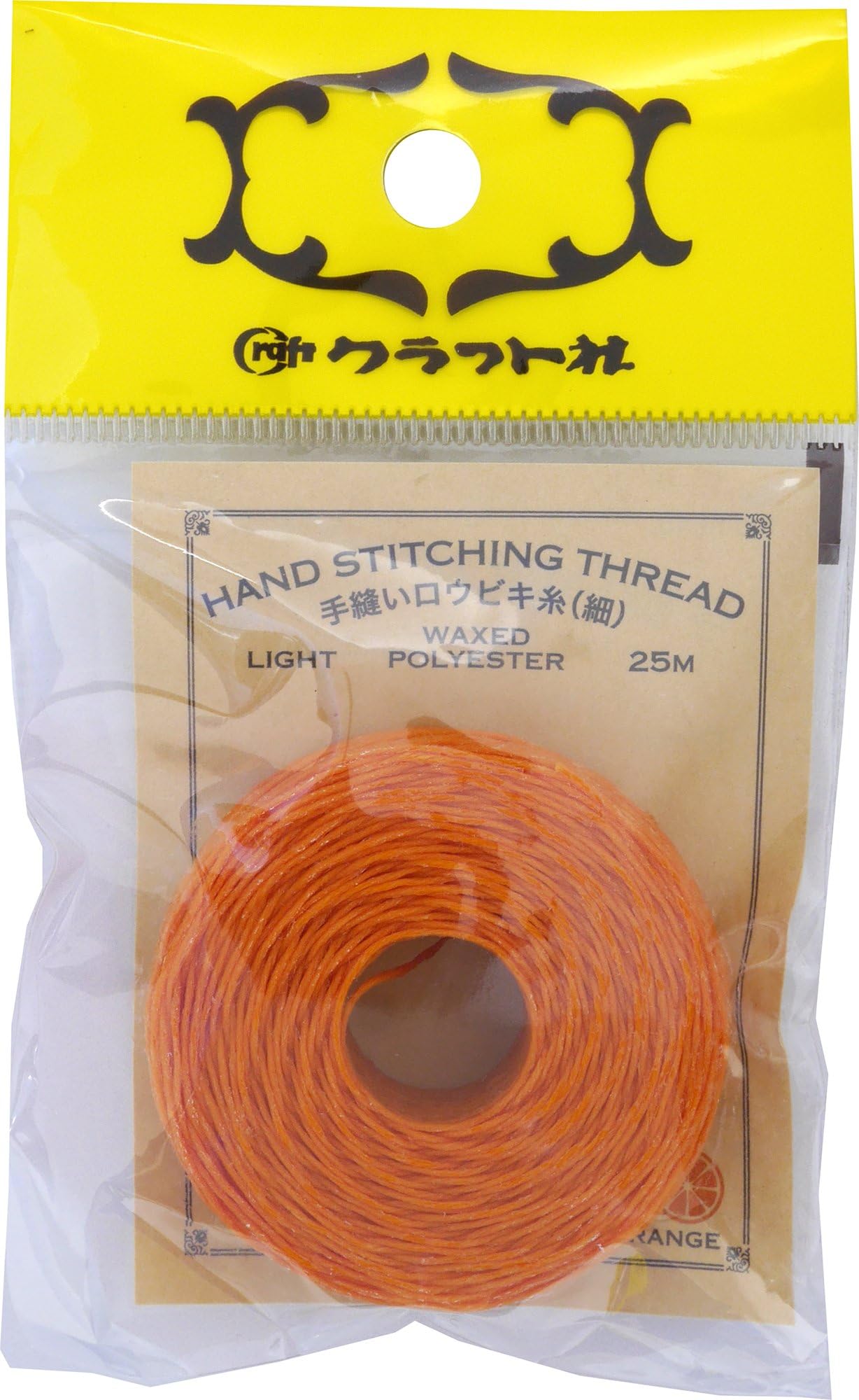 クラフト社 革工具 手縫いロウビキ糸 細 オレンジ 8640-07