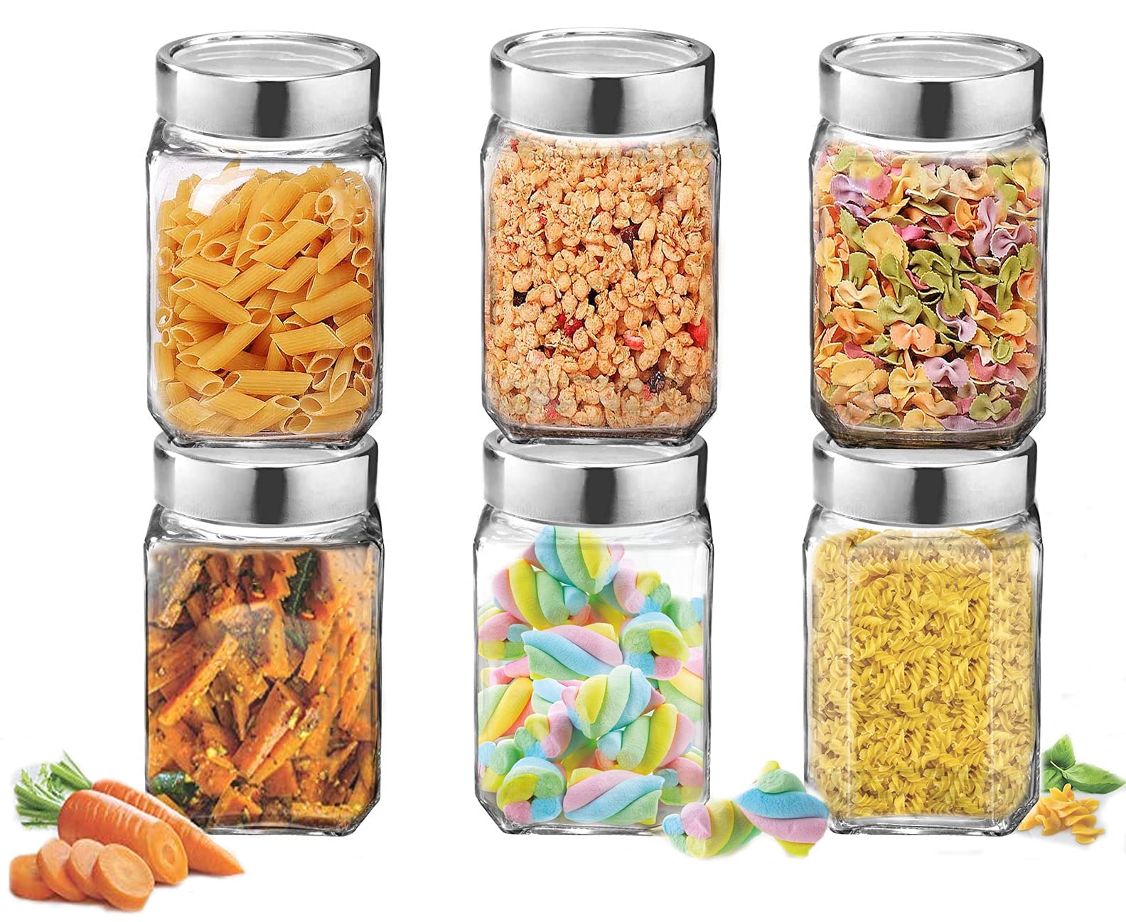 Cloudmart 310ml Cube Jar, Transparent Storage Container Glass Jar, Kitchen Glass Bottle for Spices and More (Set Of 6) (B08HQWQTD4) Amazon Price History, Amazon Price Tracker