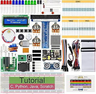 Freenove Ultrasonic Starter Kit for Raspberry Pi 4 B 3 B+ 400, 484-Page Detailed Tutorial, Python C Java Scratch Code, 171 Items, 88 Projects