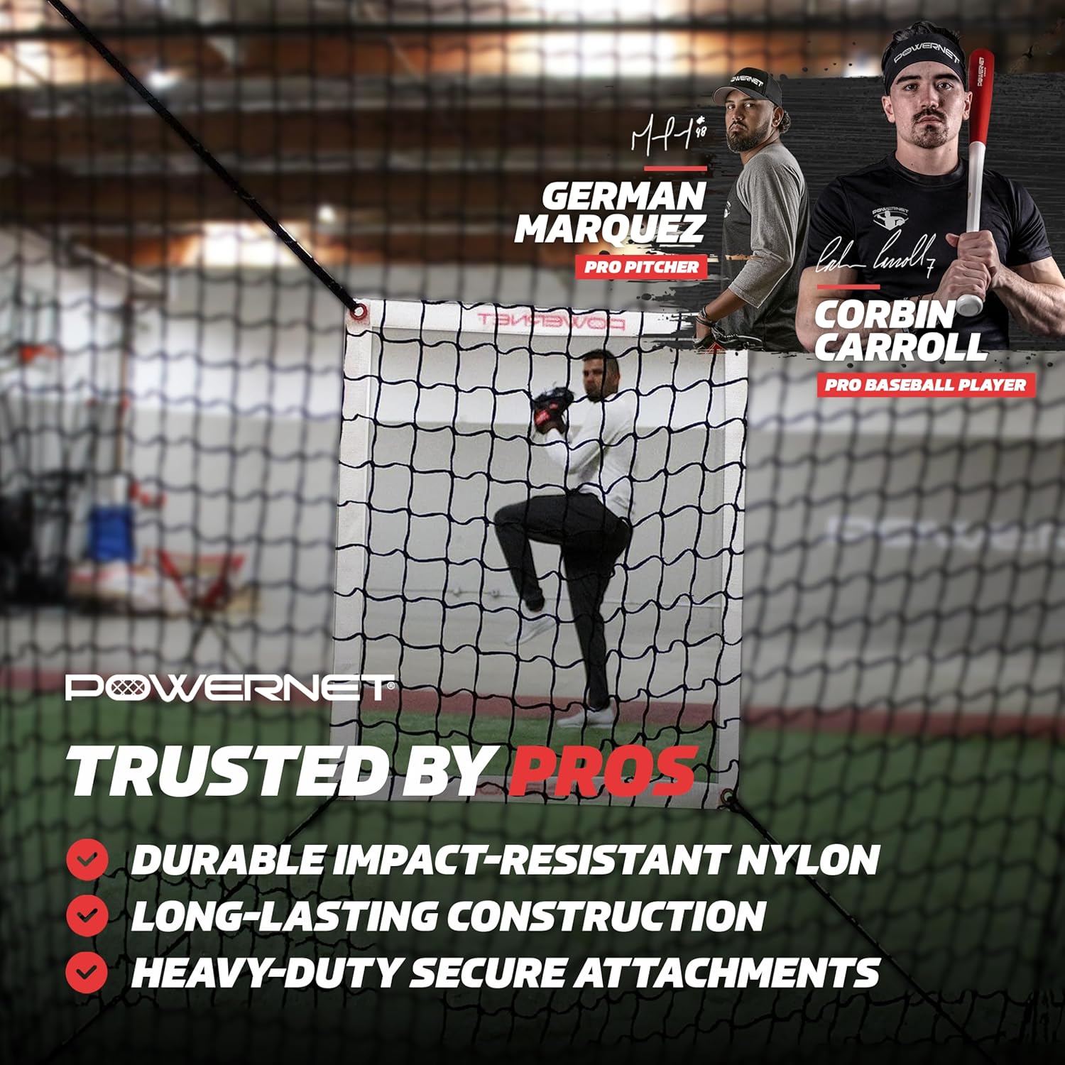 PowerNet Strike Zone Pitching Aid for 7 & 8 FT Nets, Baseball Training Equipment for Pitching Drills and Location Accuracy, Solo or Team Pitcher Training Aid, Net Sold Separately - Attachment Only