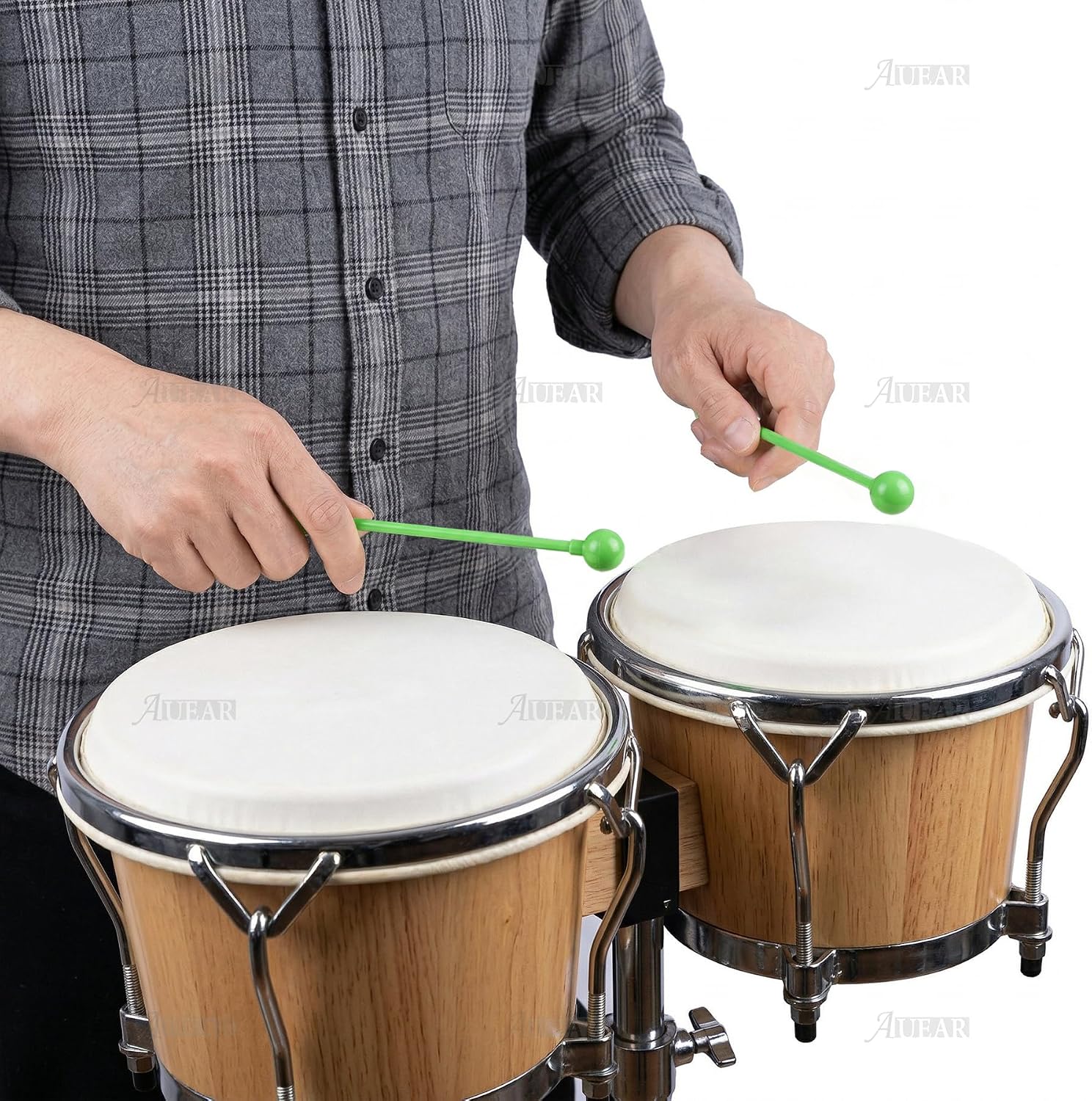 AUEAR, 10 Pack Plastic Bell Mallets Solid Drum Percussion Sticks Hammer for Chime Xylophone 7.87 Inch Long Green image 5