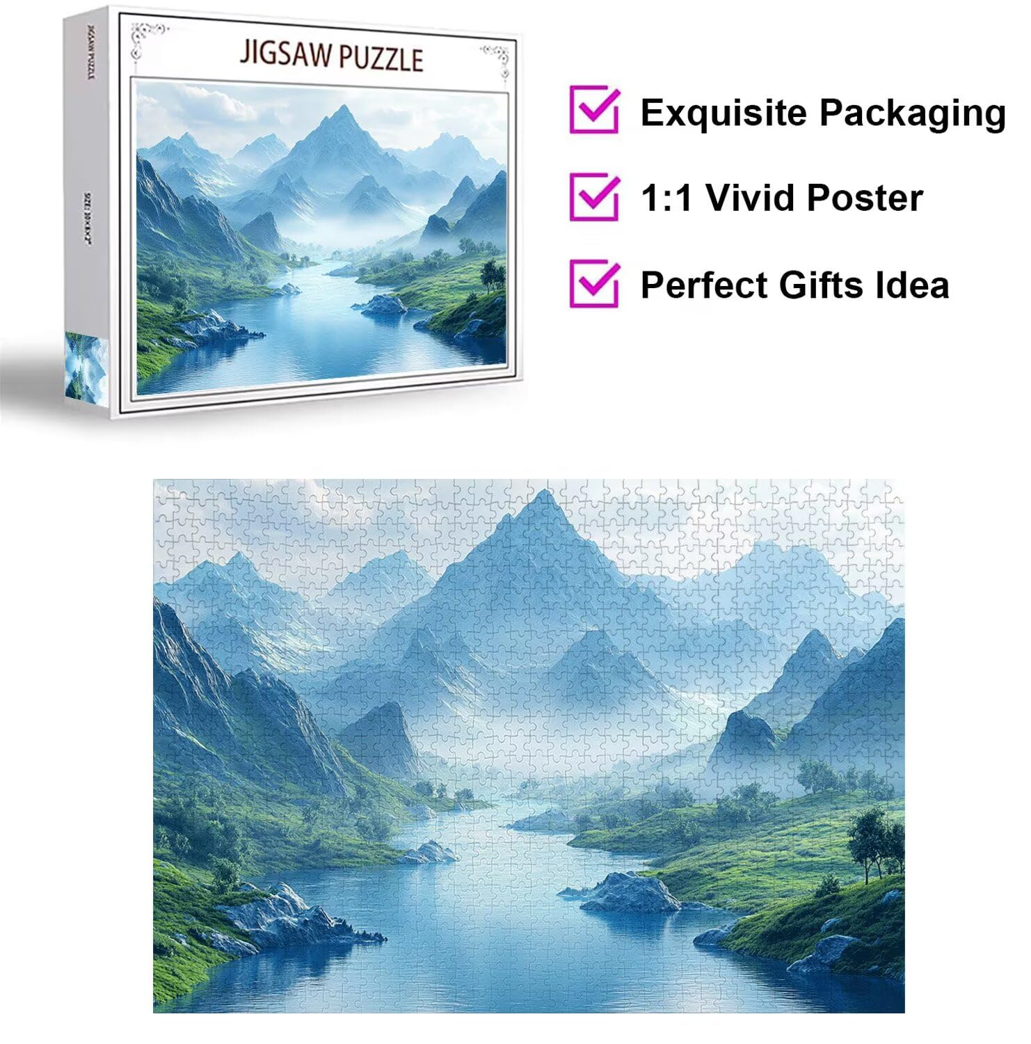 Puzzle 1500 Pezzi montagna Puzzle Legno Vista, n-711