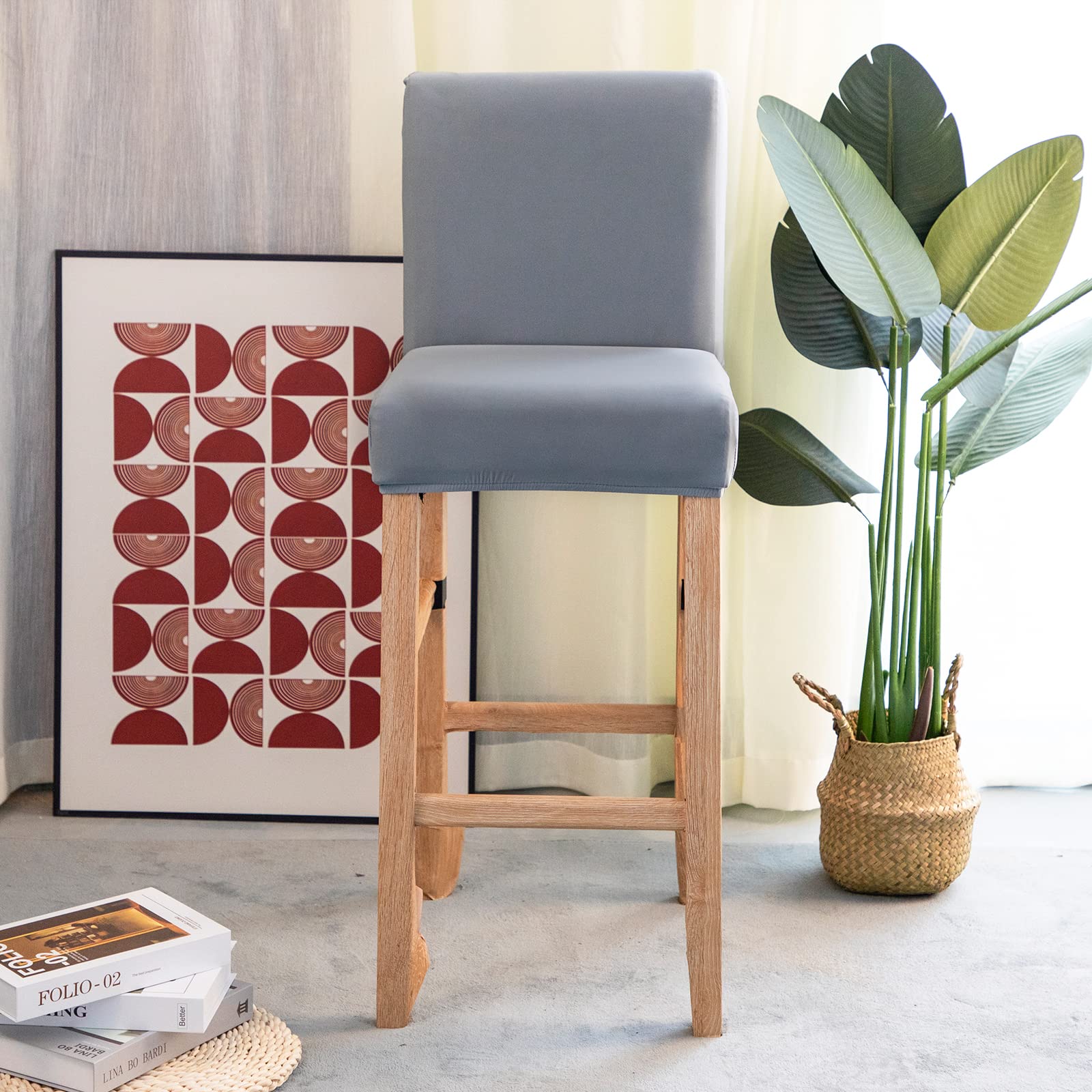 Coprisgabelli Per Cucina Jaotto 4 Pezzi - Elasticizzati, Con Schienale, Universali Per Sgabelli Altri