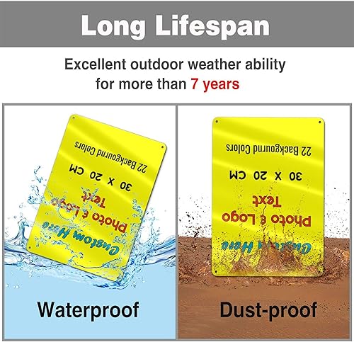 Miniatura 3 de Letrero de metal personalizado para exteriores e interiores, resistente a la intemperie, letrero de metal personalizado para oficina en casa,