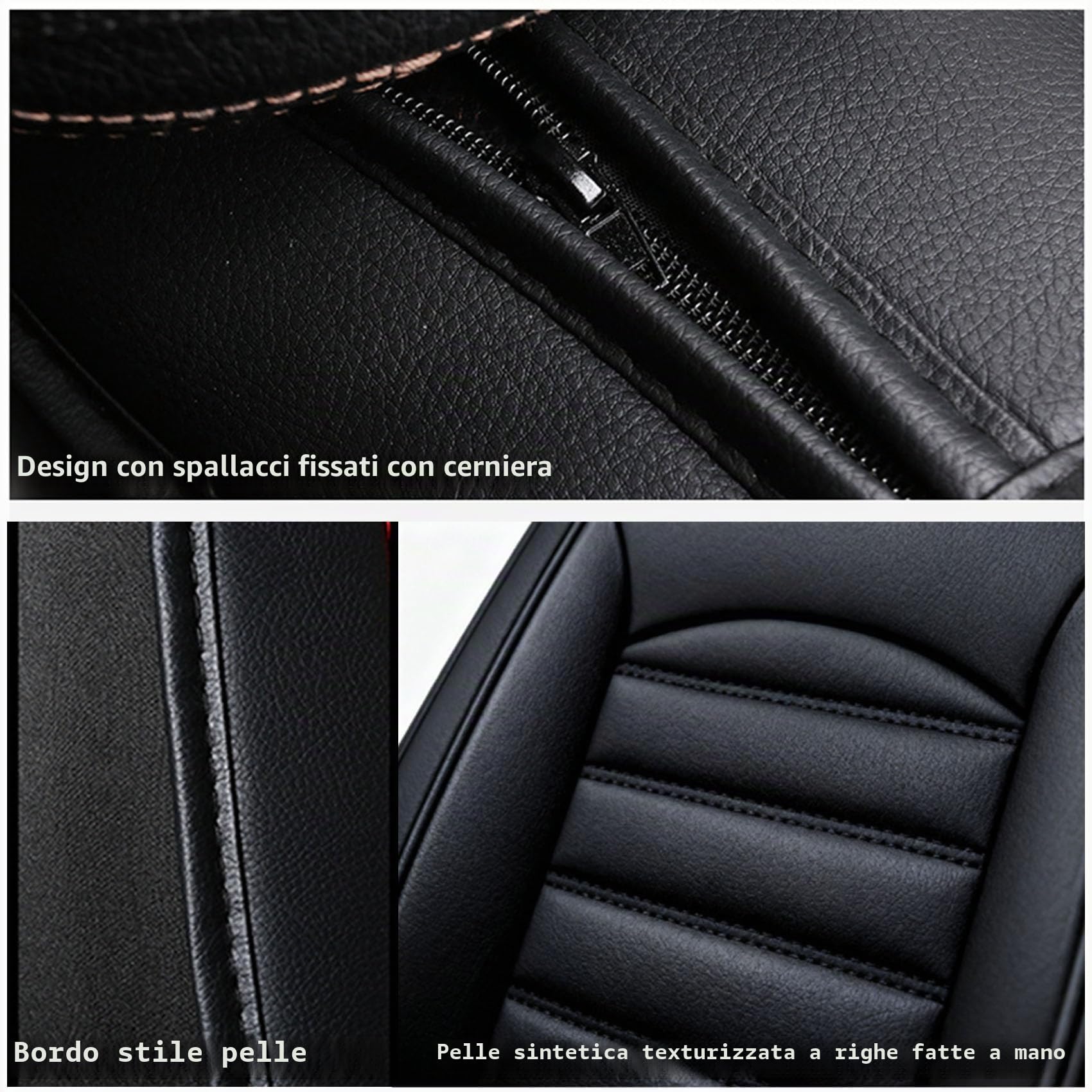 Coprisedili universali in pelle sintetica per auto, resistenti, impermeabili, traspiranti per 2 sedili anteriori BMW Serie 1, 3 (2005-2012), 5 (2005-2018), X1, X2, X3