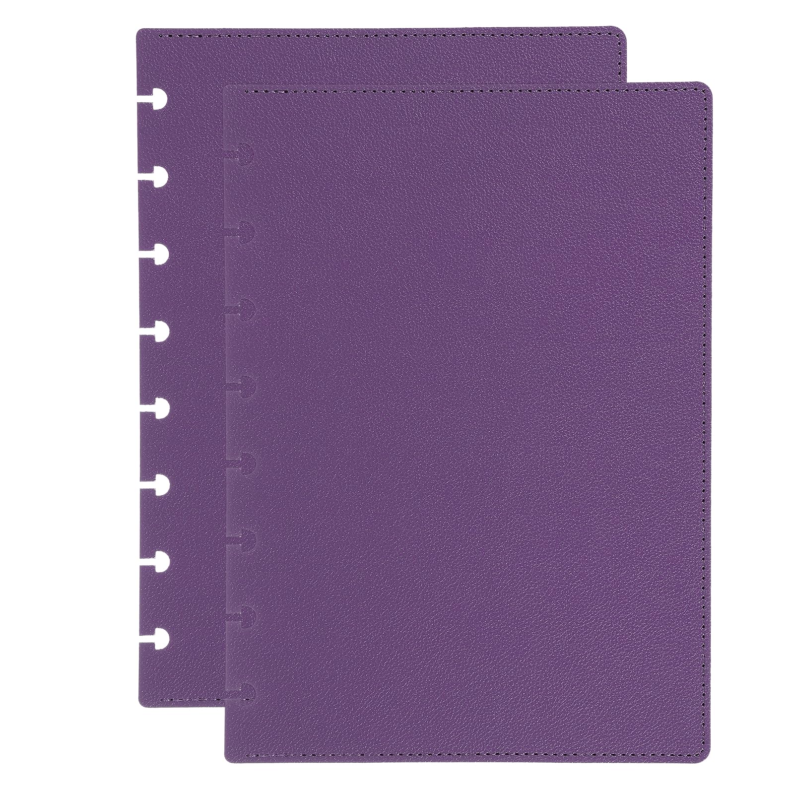 PATIKIL 1 Set Leather Discbound Notebook Cover, 6.3" x 8.66" A5 Size Disc Planner Cover for Disc Notebook Office Product, Purple
