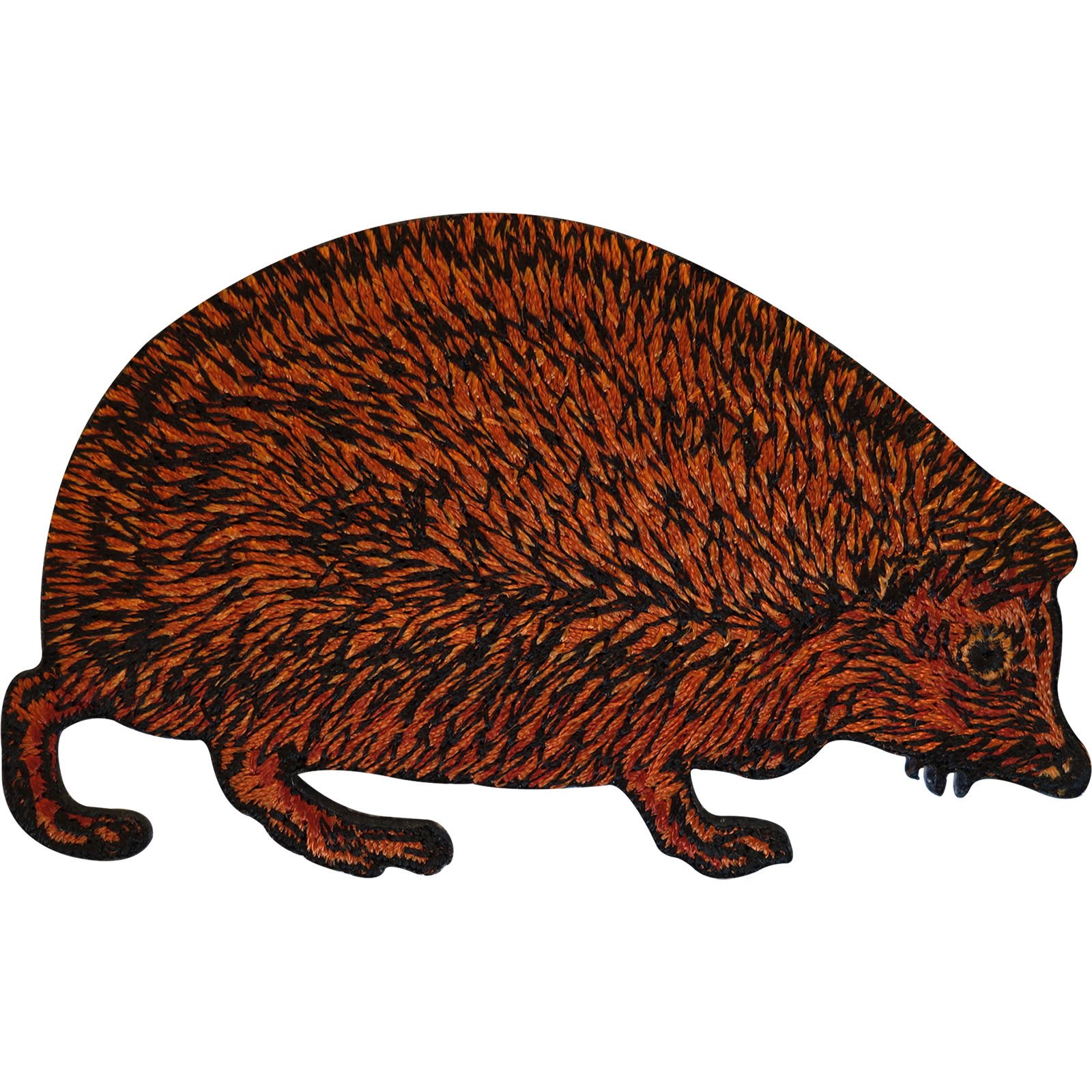 Ellu Brown Embroidered Hedgehog Iron On Patch Sew On Badge Cloth Animal Embroidery Applique