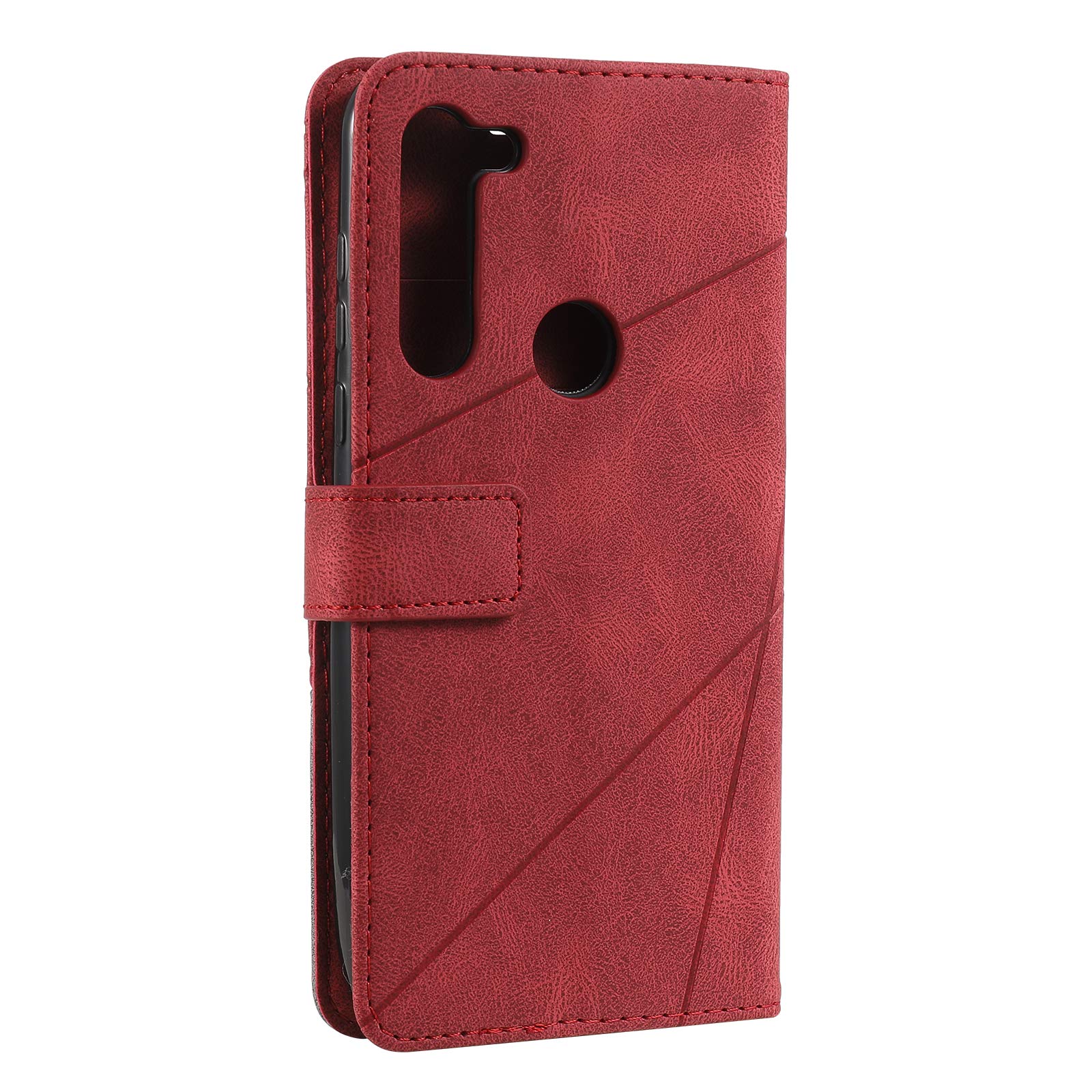 Etui na Motorola Moto G8 pokrowiec pokrowiec, etui do Motorola Moto G Fast XT2045-3 / Moto G8 XT2045-1 XT2045-2 XT2045-5 XT2045-6 etui z klapką skóra PU pokrowiec czerwony