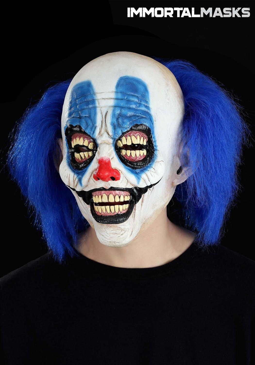 Fun Costumes Immortal Masks Adult Dentata Clown Halloween Mask, Realistic Scary Horror Costume Mask for Killer Clown Cosplay