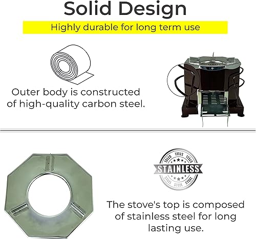 Miniatura 4 de SIMOND STORE Estufa de campamento al aire libre estufa de cohete portátil de leña estufa de biomasa sin humo para supervivencia mochileros cocina al