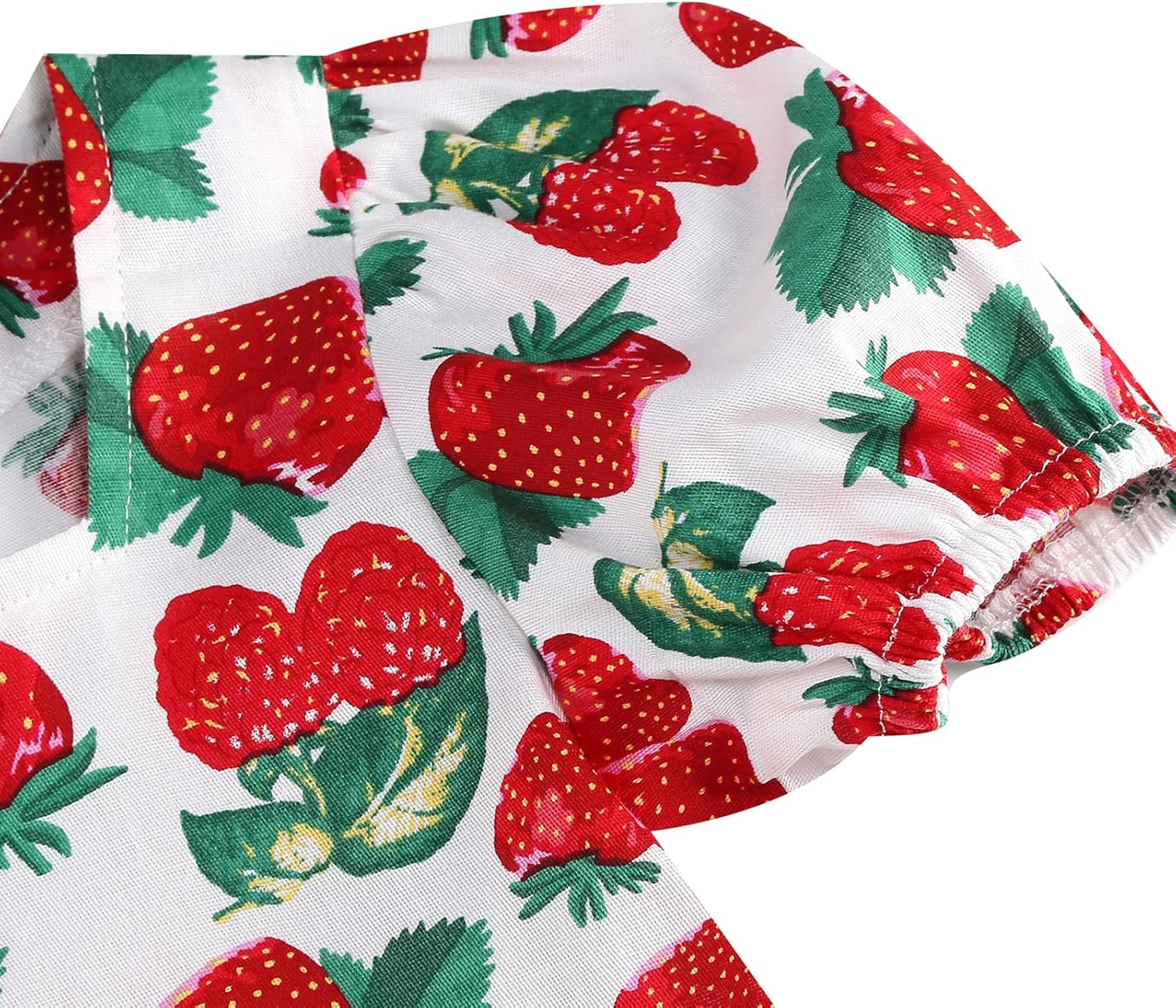 1950s Vintage Dresses for Girls Ice Cream/Strawberry/Butterfly/Mango Print Dress Short Sleeve Square Neck - Image 5