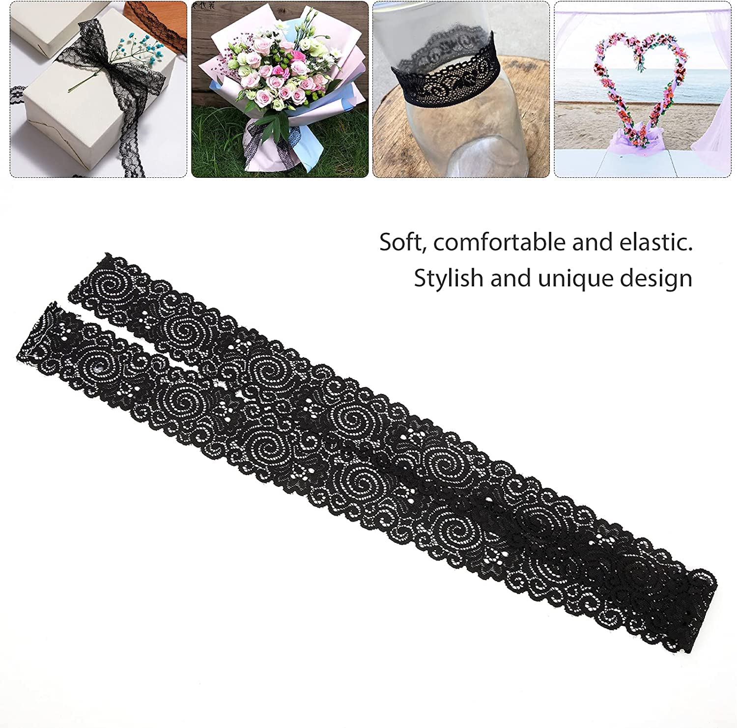 Naaien Kant Trim Kant Lint Kant Geborduurde Appliqué,10 Yards 2in Zwart Rekbaar Breed Bloemenpatroon Stof DIY Kleding Materiaal for Bruids Bruiloft Kerstmis Pasen Naaien Kant Trim Kant Lint Kant Geborduurde Appliqué,10 Yards 2in Zwart Rekbaar Breed Bloemenpatroon Stof DIY Kleding Materiaal for Bruids Bruiloft Kerstmis Pasen