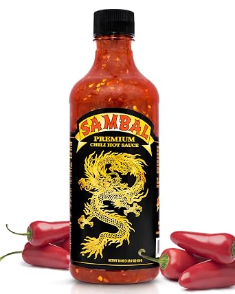 Underwood Ranches Limited Edition Dragon Sambal Sauce - Hot Sauce for Eggs, Pizza, Mexican Dishes, and More - Holiday Gift for Christmas 18 oz - 1 Pack