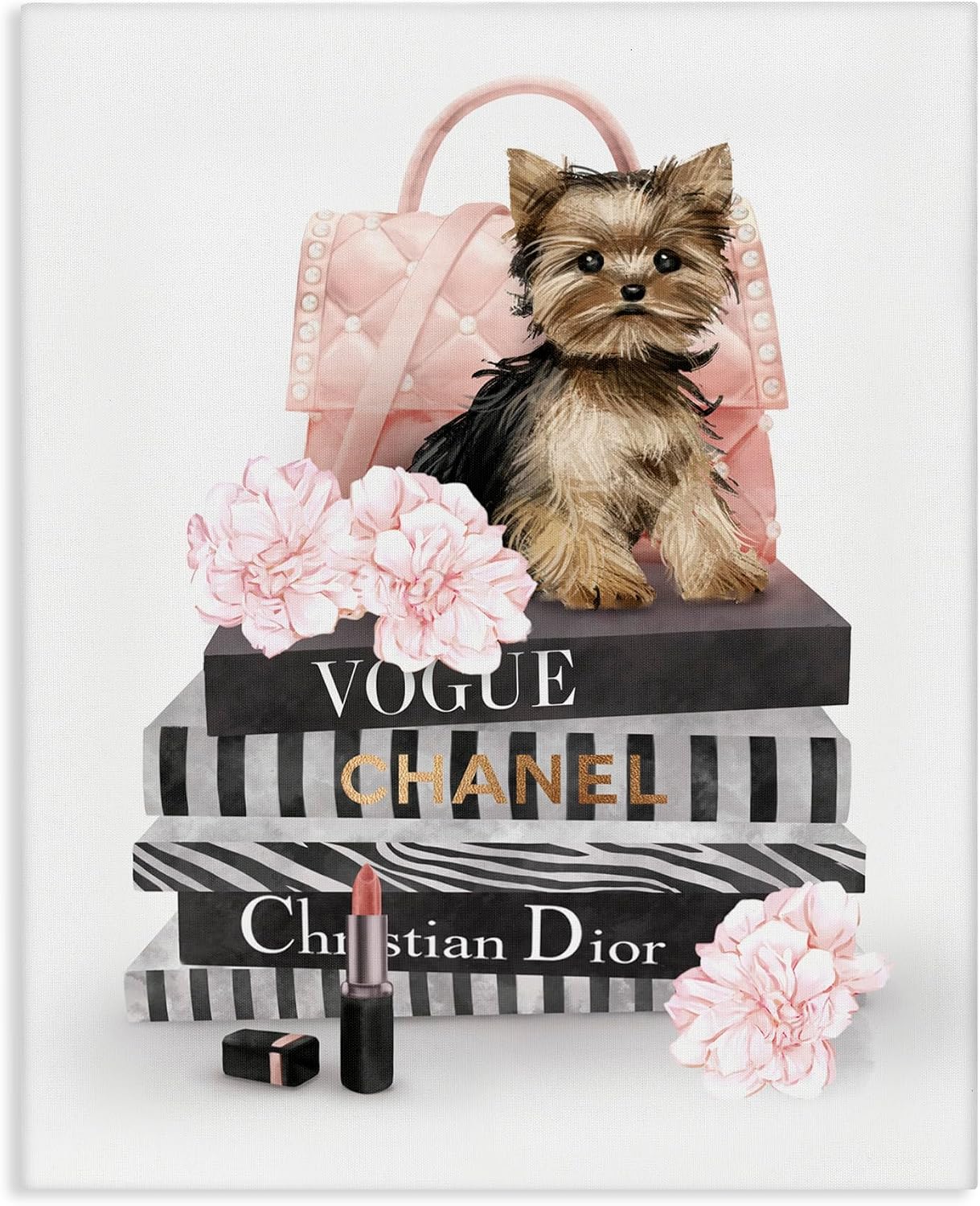 Stupell Industries 'Yorkie Puppy Glam Quilted Purse Fashion'| Canvas Art