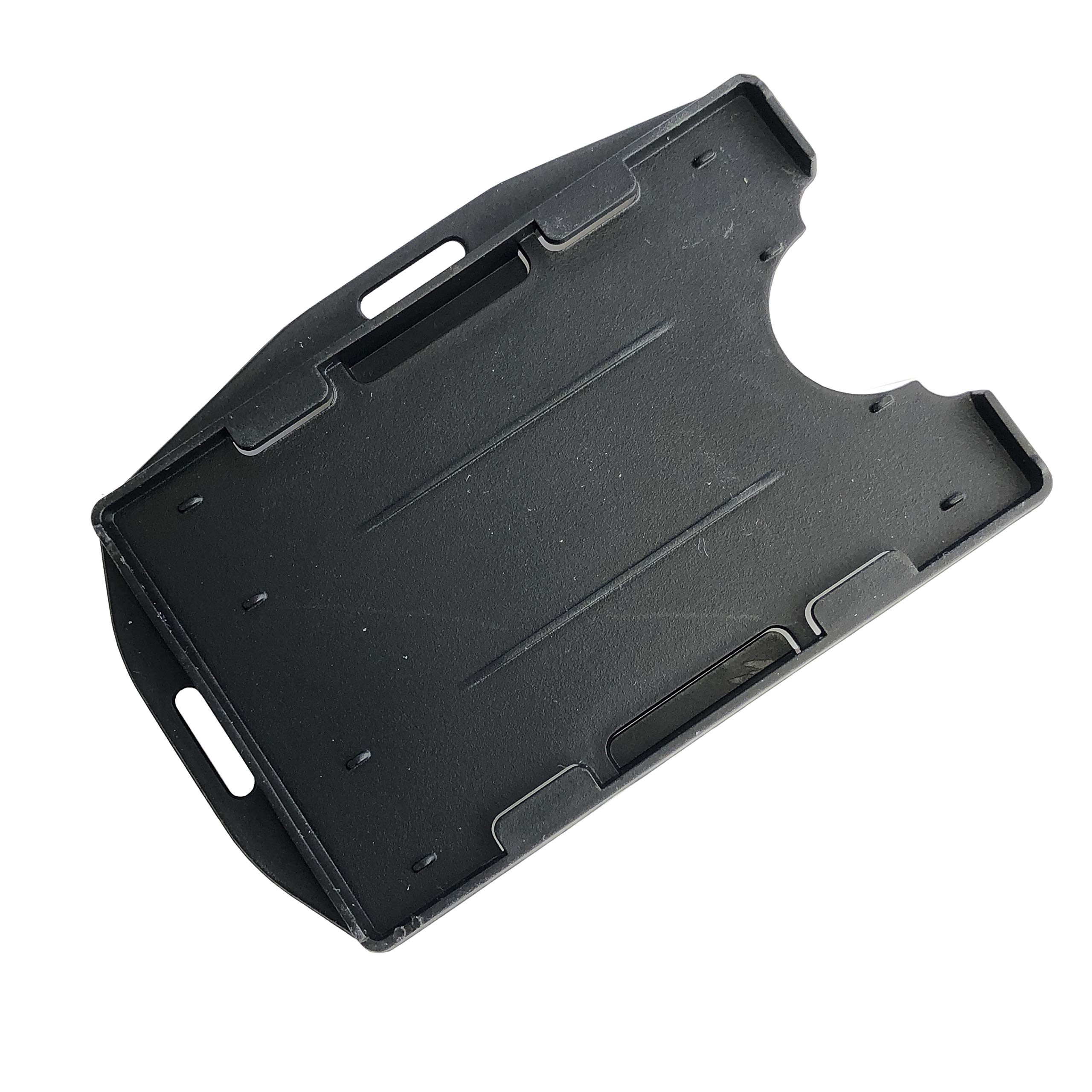PCL Media ltd® Black Dual Double Sided ID Card Badge Holder (Holders are Now Bio Degradable) Work ID Card Holder