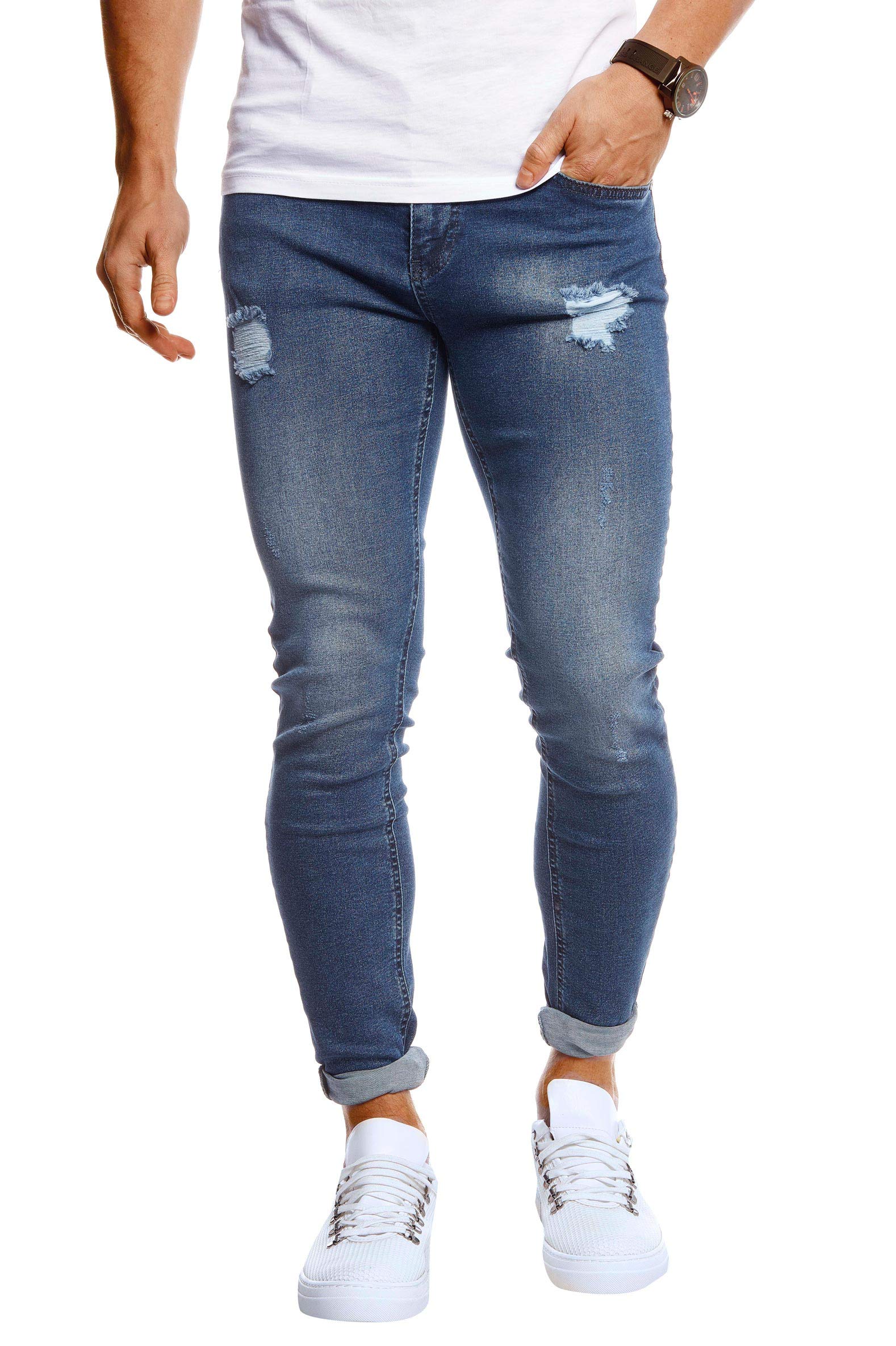 Leif Nelson Męskie dżinsy Slim Fit Stretch spodnie jeansowe dla mężczyzn LN1006