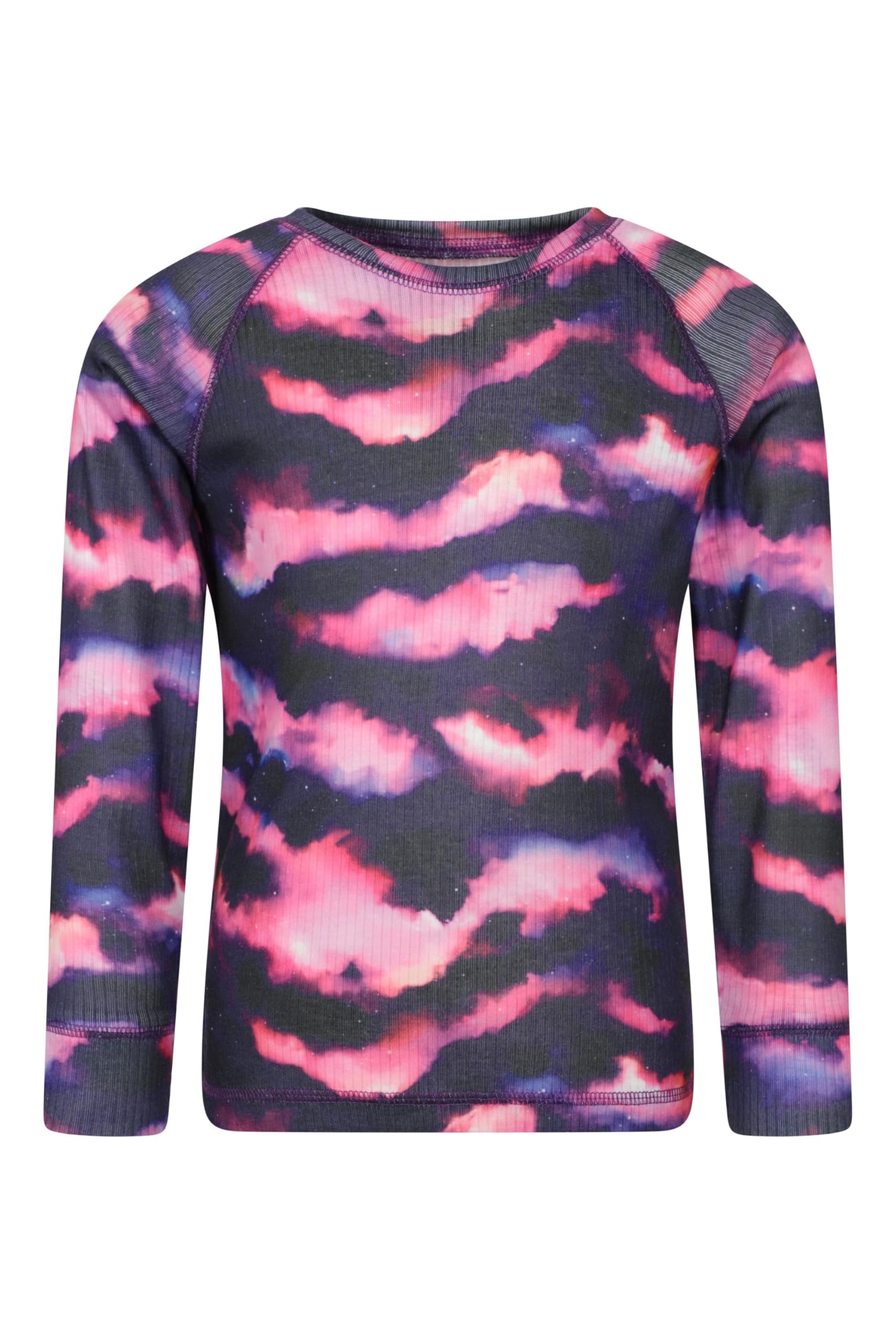 Mountain Warehouse Boys Purple (Printed 02) Talus Kids Base Layer Top - Breathable & Lightweight, Moisture Wicking, & Girls - Autumn, Winter, Travel Purple Kids Size 5-6 Years
