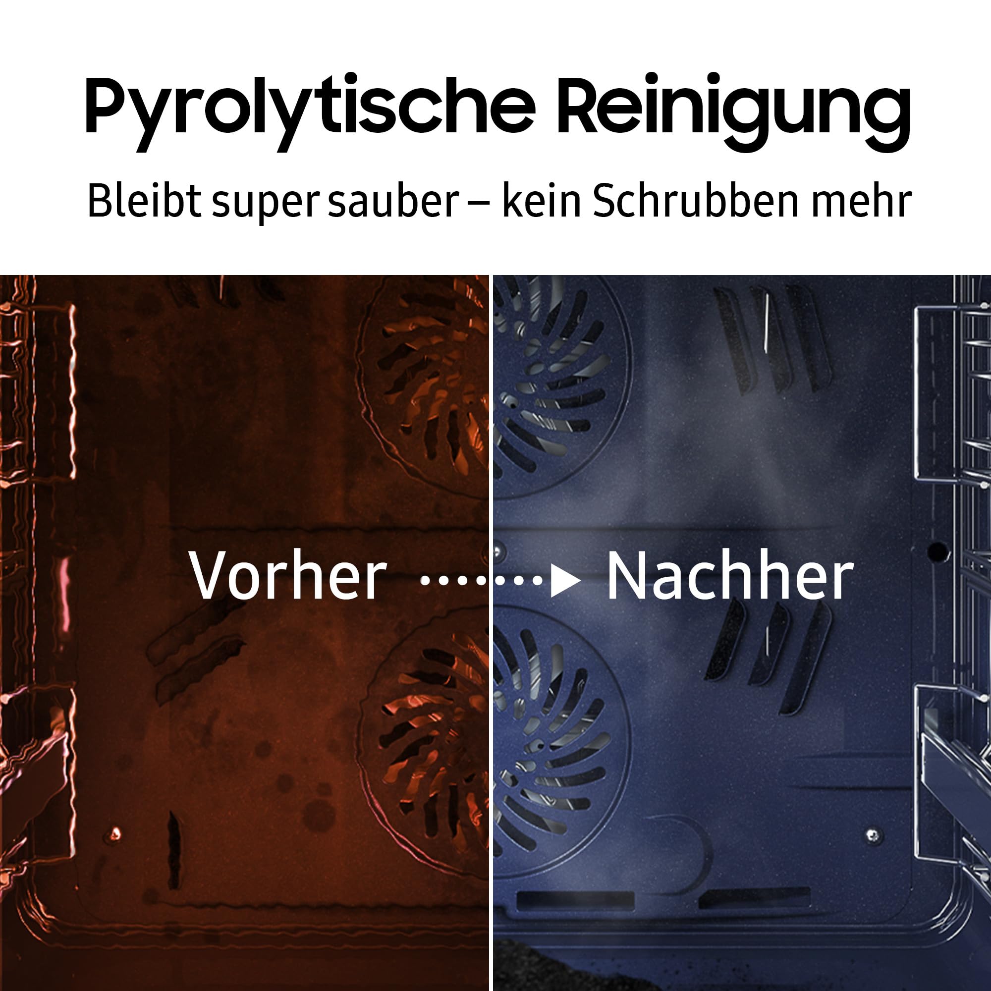 Samsung NV7B7997ADK/U1 Dual Cook Einbaubackofen, Dampfgaren mit 700-ml-Wassertank, 76 l, Pyrolytische Selbstreinigung, Automatische Türöffnung, Kamera, SmartThings Cooking, Air Fry, Schwarzes Glas