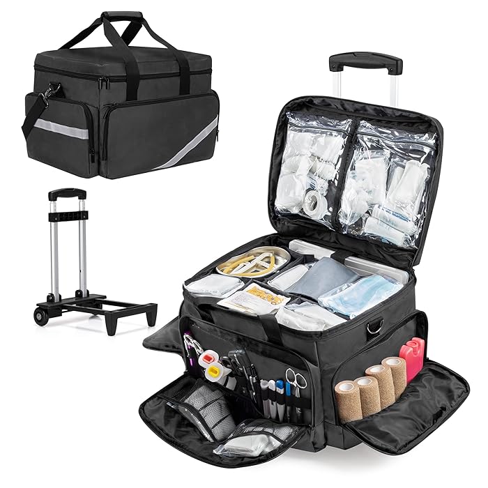 Buy Trunab Rolling Medical Bag with Detachable Trolley, Nurse Roller