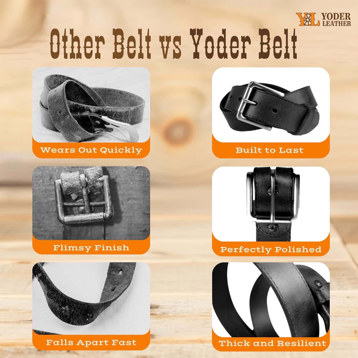 Yoder Leather Company Men’s Glossy Black Python Snake Leather Belt – Cowhide Backing, Heavy Duty Stitching, 1.25" Wide - Image 7