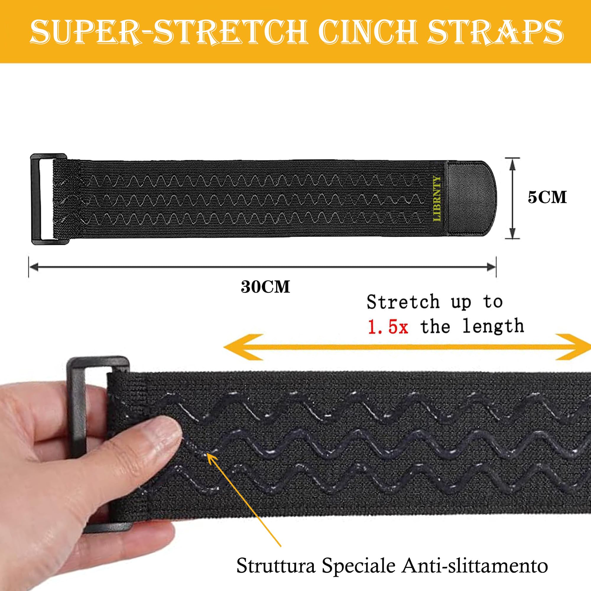 Sollbry 4 Pièces Sangle Scratch, Sangles Attache Cable, Attache Cable, Extra Larges Et Particulièrement Sûres Pour Vélos, Sacs, Équipements D' Entraînement, Câbles Et Plus