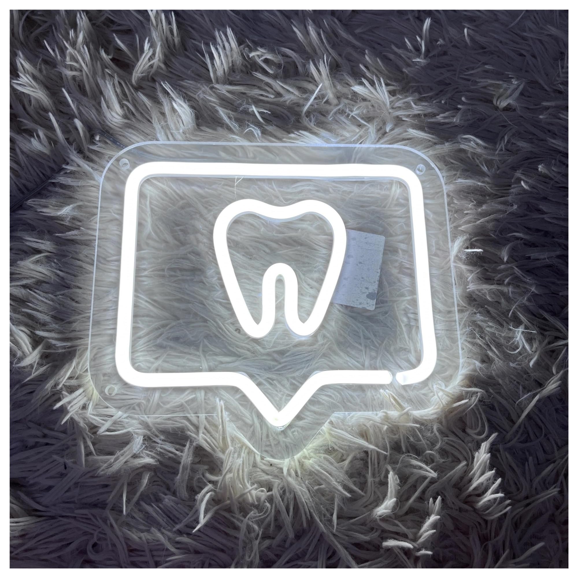 LEMST Signs Lamp Teeth Logo USB Neon Sign Tooth Neon Light Dentist's Office Wall Window Decor Welcoming Sign 30x33cm