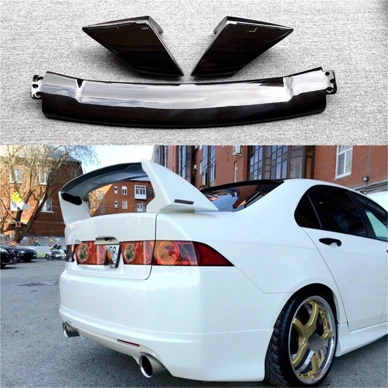 Spojlery tylne do samochodów Pasuje do Honda Accord ABS FD2 2008 2009 2010 2011 2012 2013 Spoiler Części Pokrywa bagażnika samochodu Tylne skrzydło Karoseria Spoiler(WHITE)