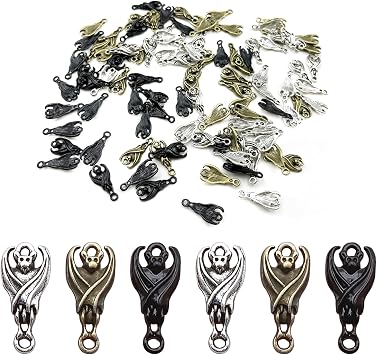 100Pcs Gothic Bat Beads Halloween Metal Flittermouse Flying Bat Beads | Vintage Alloy Bat Beads for Jewelry Making Bracelets DIY Keychain