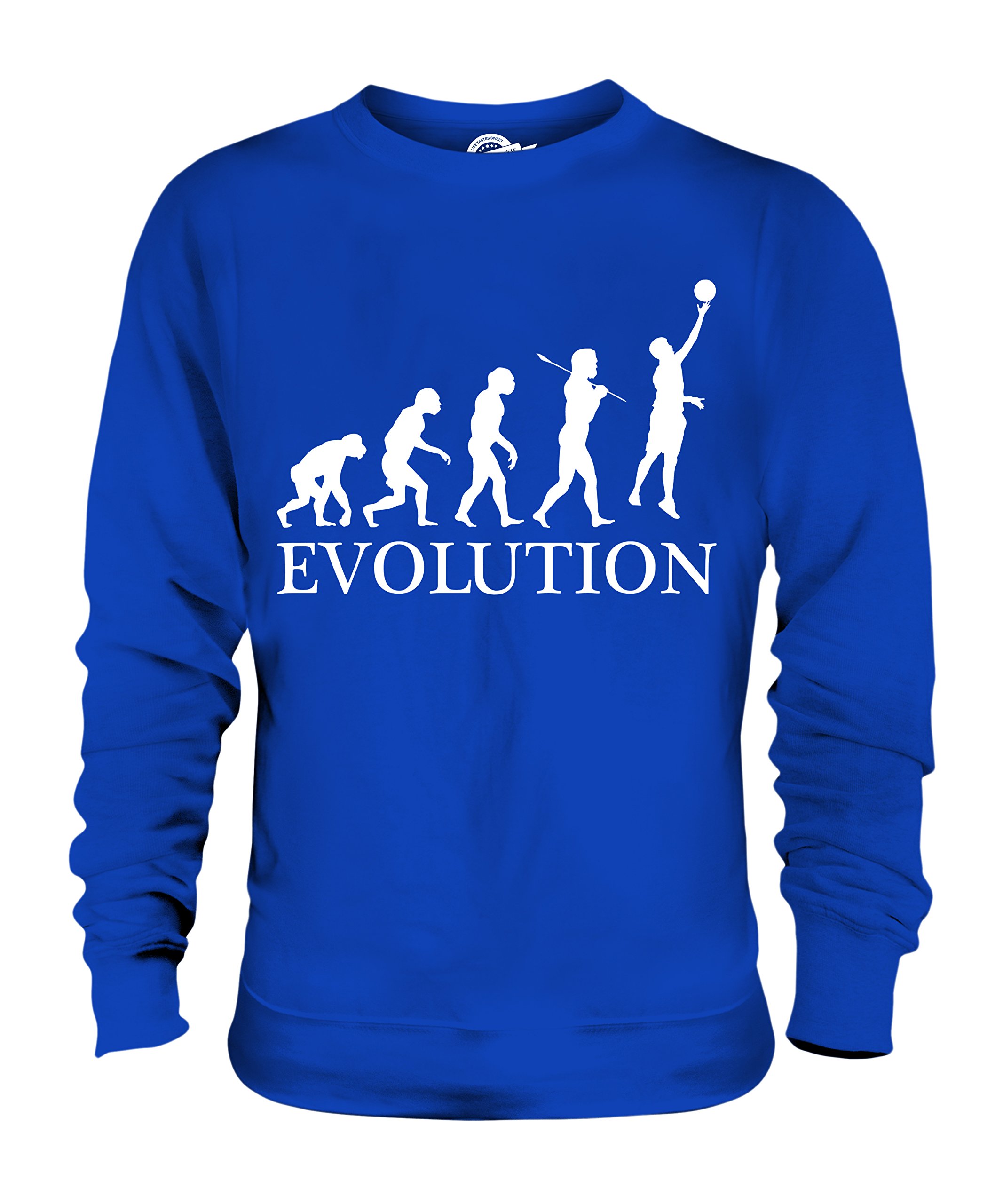 Candymix - Netball Evolution of Man - Bluza unisex męska damska sweter top, Królewski błękit, 3XL