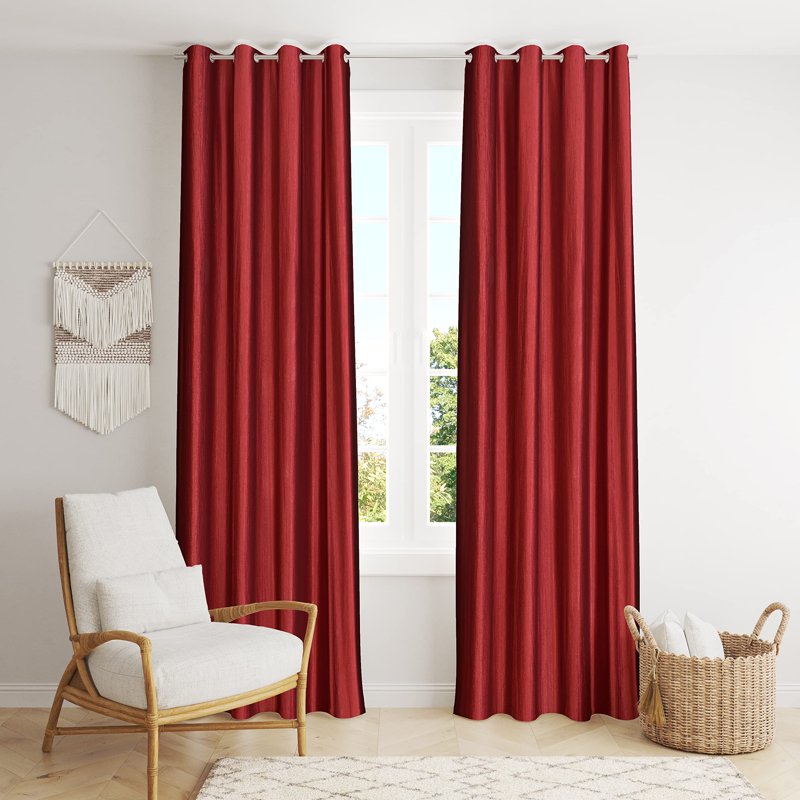 Decoholic Solid Maroon Polyester Window Curtains 5 feet, Pack of 2 Panels with 3-inch fold-Over hems on Bottom and Grommet Top Plain Parda W48 x L60 inches (2 Pieces, Maroon) (B0BR414BY7) Amazon Price History, Amazon Price Tracker
