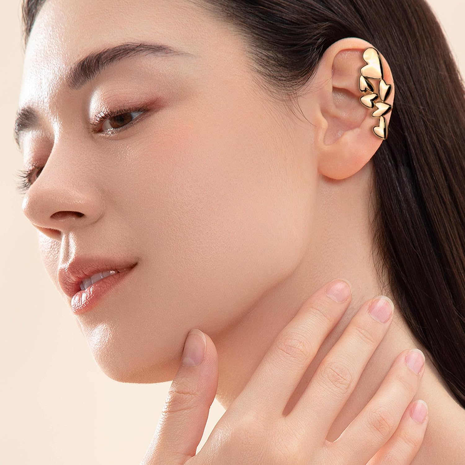 Jean Beau Chunky Gold Stone Stud Earrings for Women, Trendy Natural Gemstone Hypoallergenic Earing Valentine Jewelry Gift - Image 3