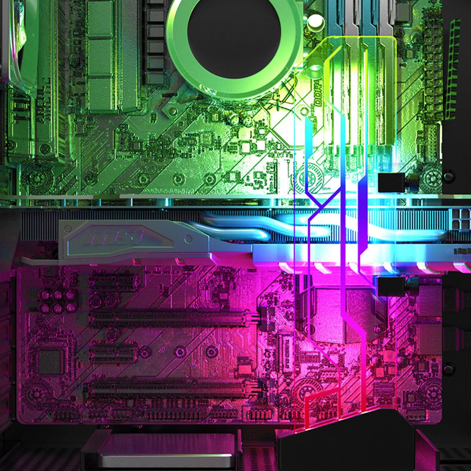 Soporte VGA de vidrio endurecido para GPU, soporte vertical para tarjetas de video, ahorro de espacio y refrigeración eficiente