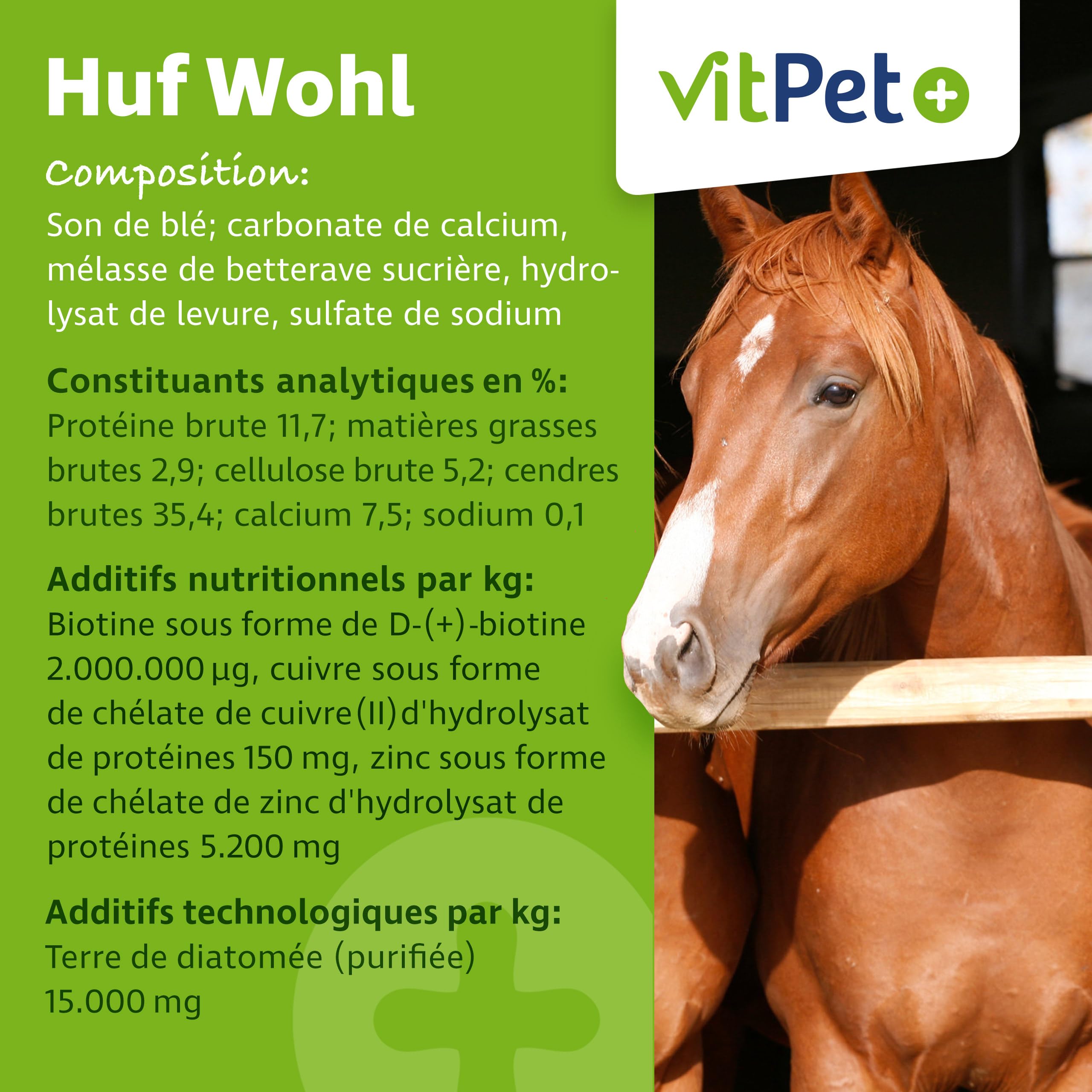 Huf Wohl - Alimento mineral especial para caballos, con biotina, zinc, tierra de diatomeas y levadura de cerveza, 4 kg, para apoyar el crecimiento de pezuñas, incluye cuchara dosificadora