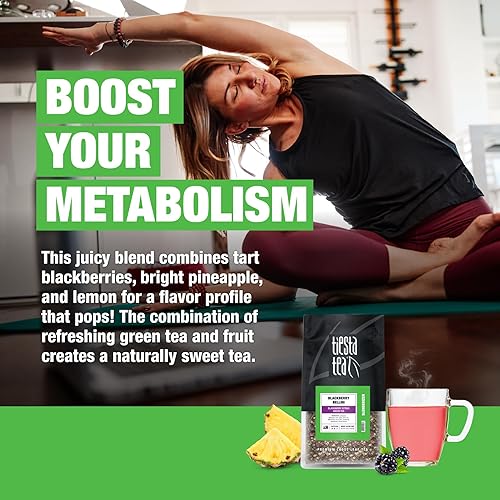 Vista 29 de Tiesta Tea - Máquina verde magra, hoja suelta, té verde cítrico claro, mezcla de hojas sueltas de primera calidad, cafeína media, prepara hasta 50
