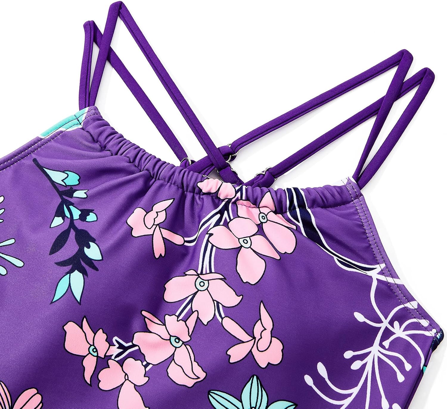 Girls One Piece Swimsuits Teens Bathing Suits Teen Swimsuits Quick Dry Halter Crossback Beach Sport UPF 50 Kids Swimwear - Image 3