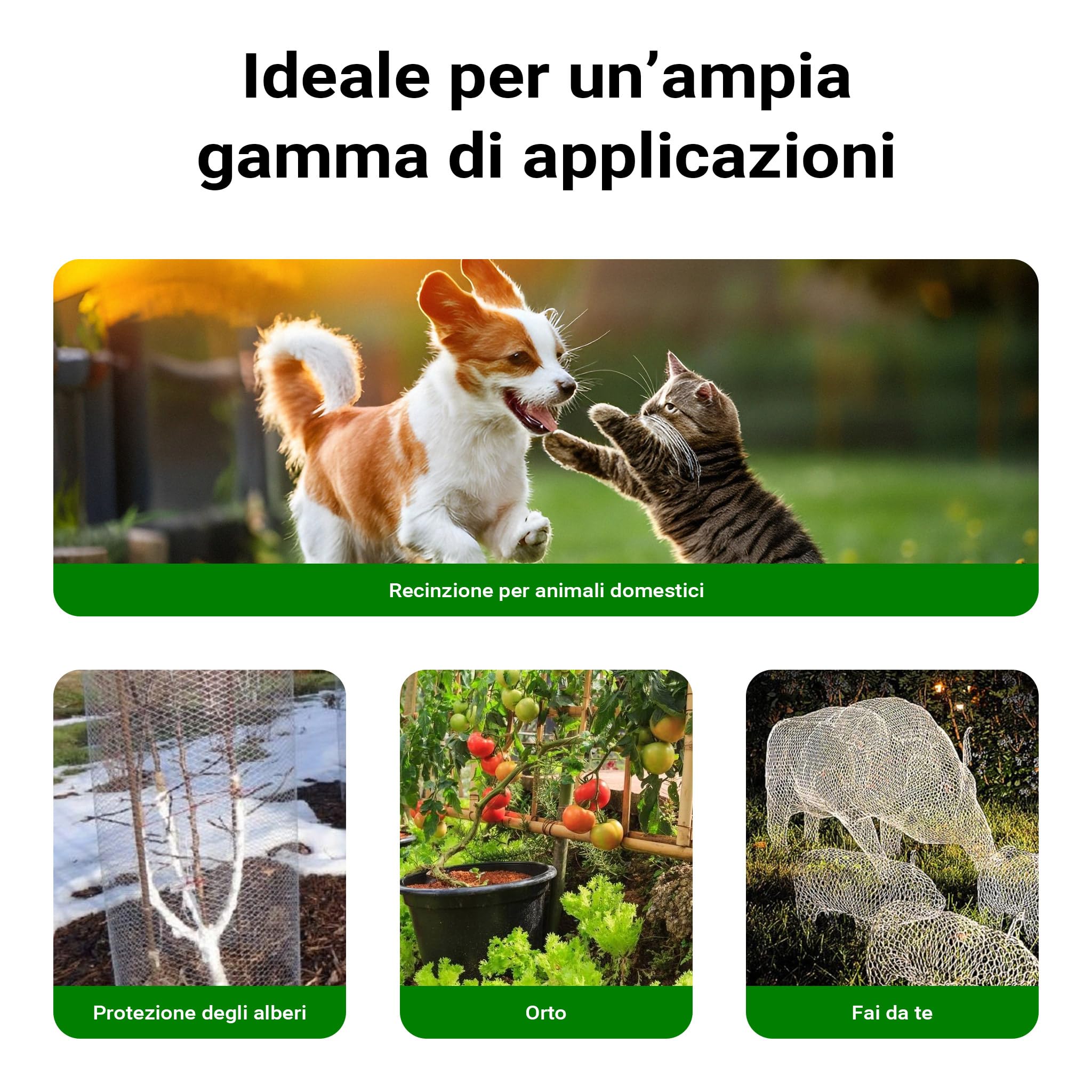 Rete metallica per voliera recinzione Acciaio zincato Rotolo 1m x 25m Spessore 0,75mm Maglie 19x19mm