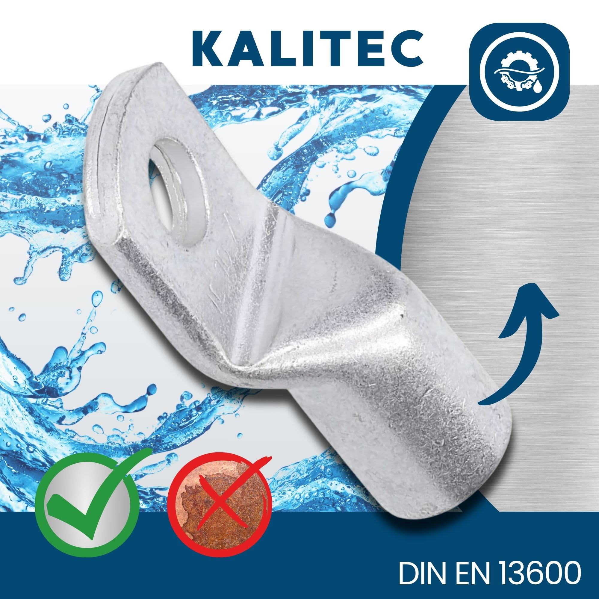 Kalitec 10x Cosse Tubulaire 70 mm² M10, Connecteur à Sertir en Cuivre | Standard DIN EN 13600, cuivre étamé anticorrosion, homologué UL, idéal pour installations solaires, auto et industrie.