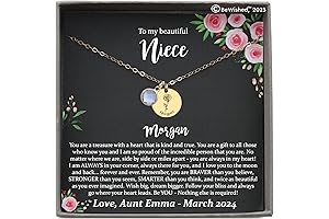 Niece Gifts from Aunt or Uncle: Meaningful Message and Jewelry, Ready-to-Gift Poem Necklace (Birthflower Necklace)
