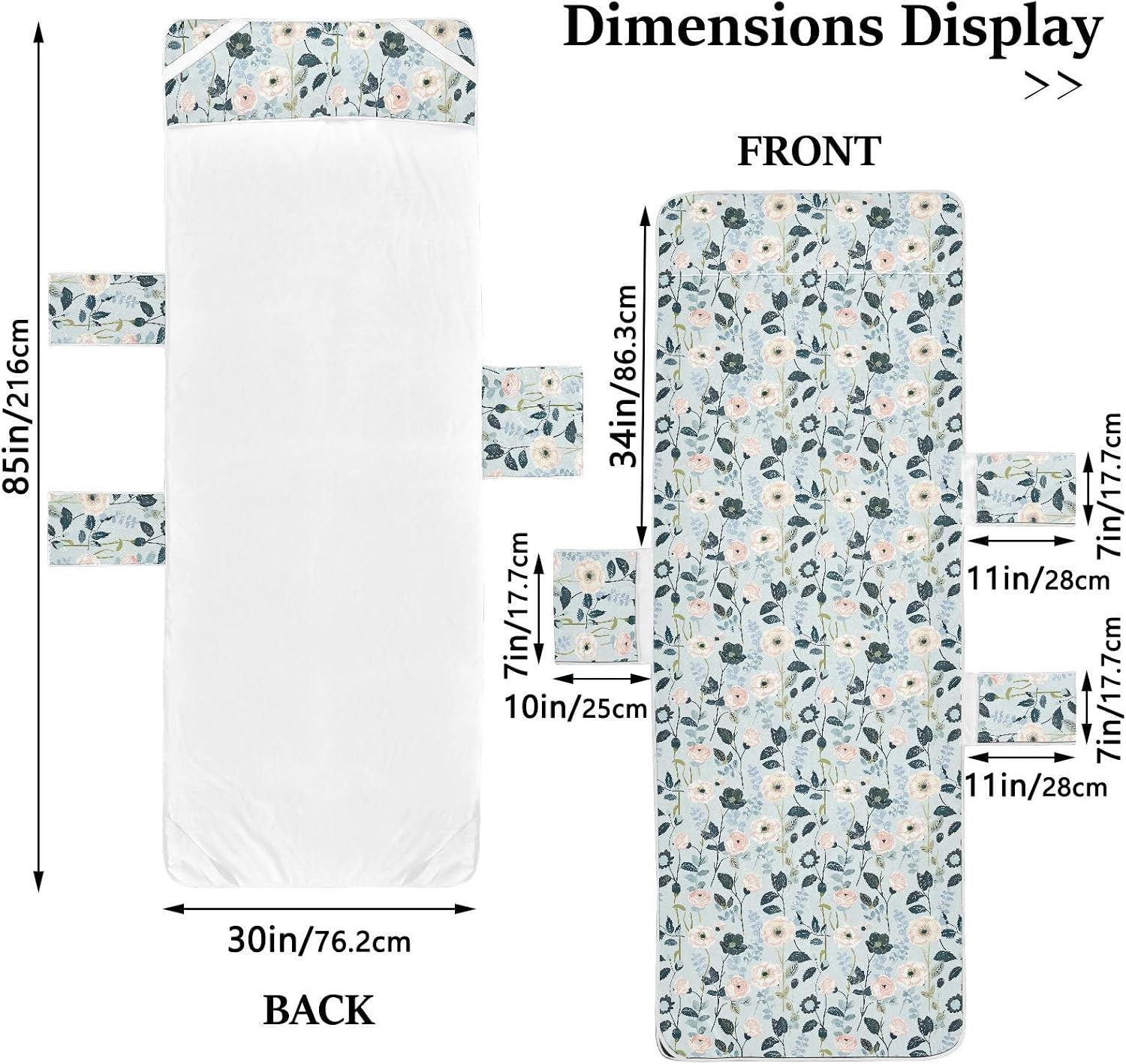 White Peony Flowers Chaise Lounge Cushion Covers Heavy Duty Patio Chaise Lounge Slipcover for Pool Beach Sunbathing, 85" X 30" para muebles de patio